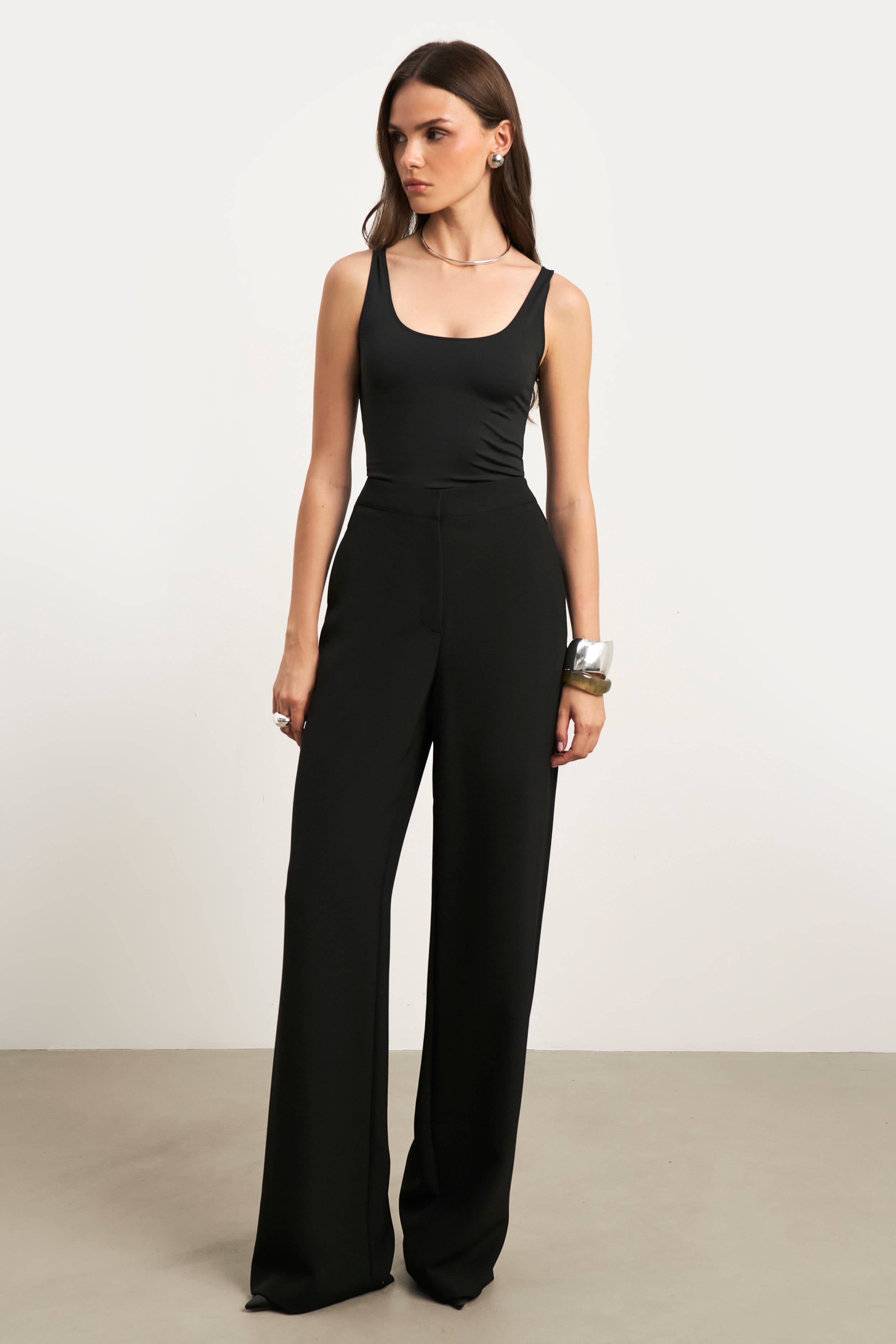 Effortless Wide Leg Trousers - Black
