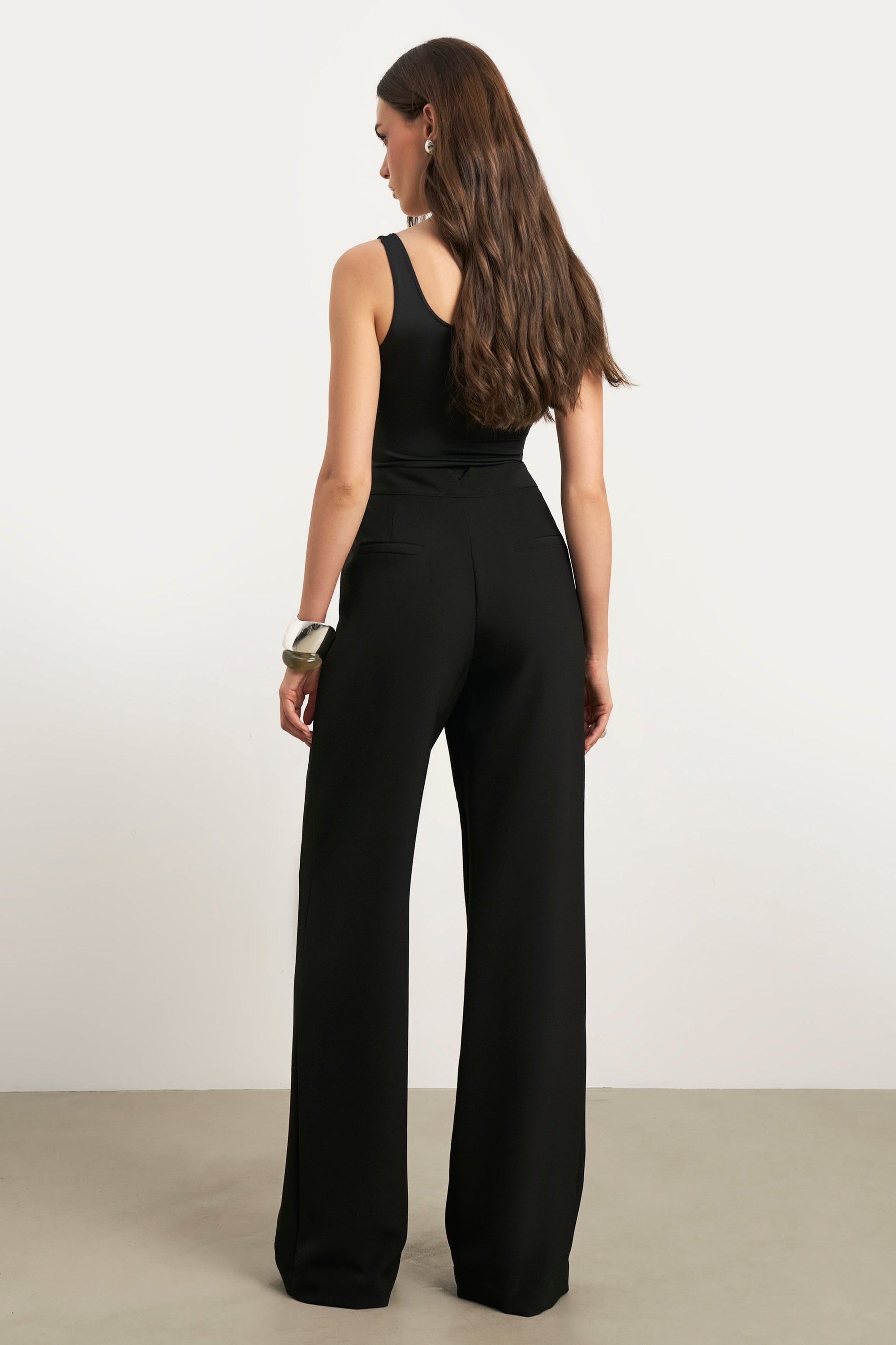 Effortless Wide Leg Trousers - Black