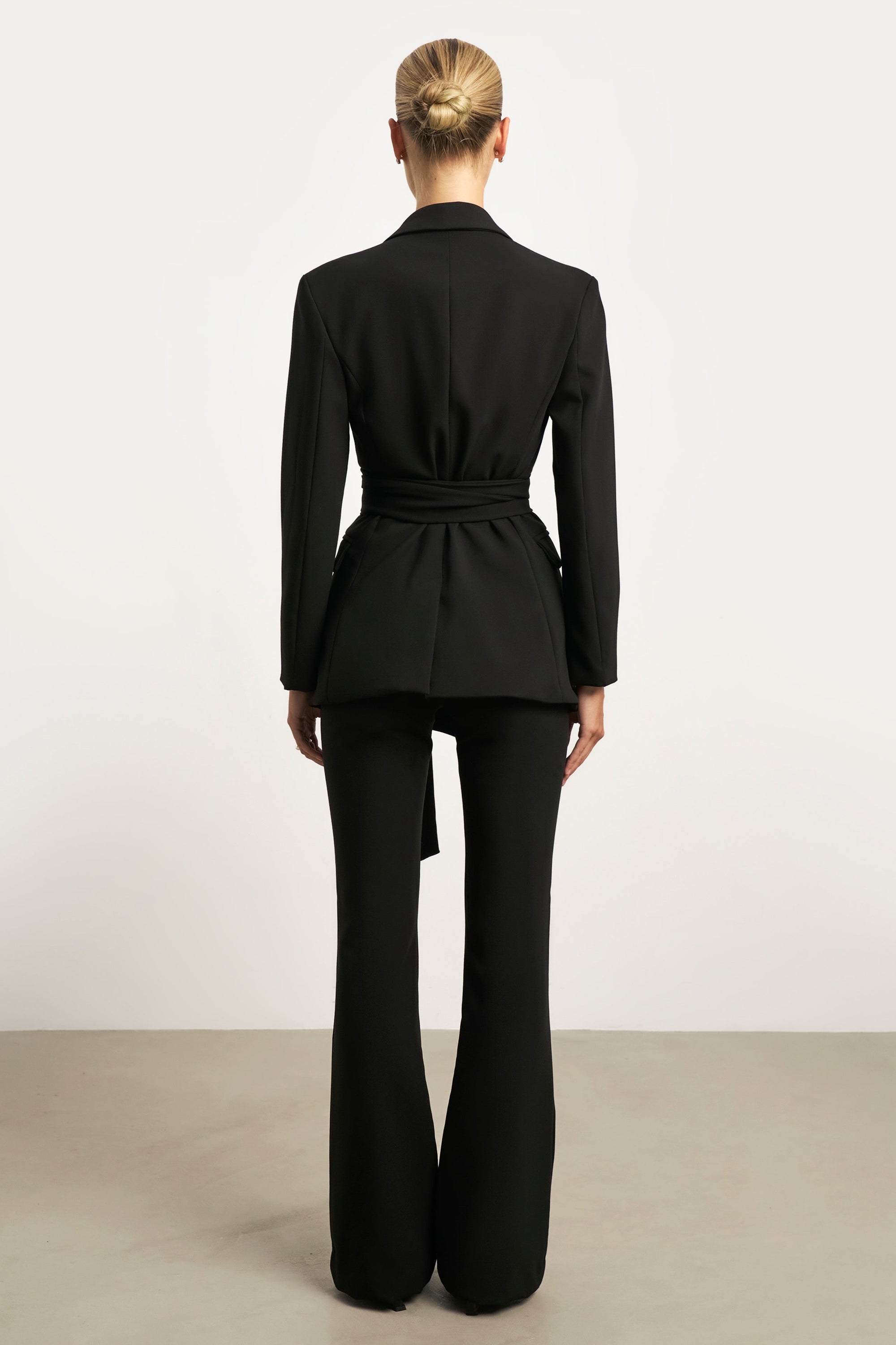 Wide Leg Suit Trousers - Black