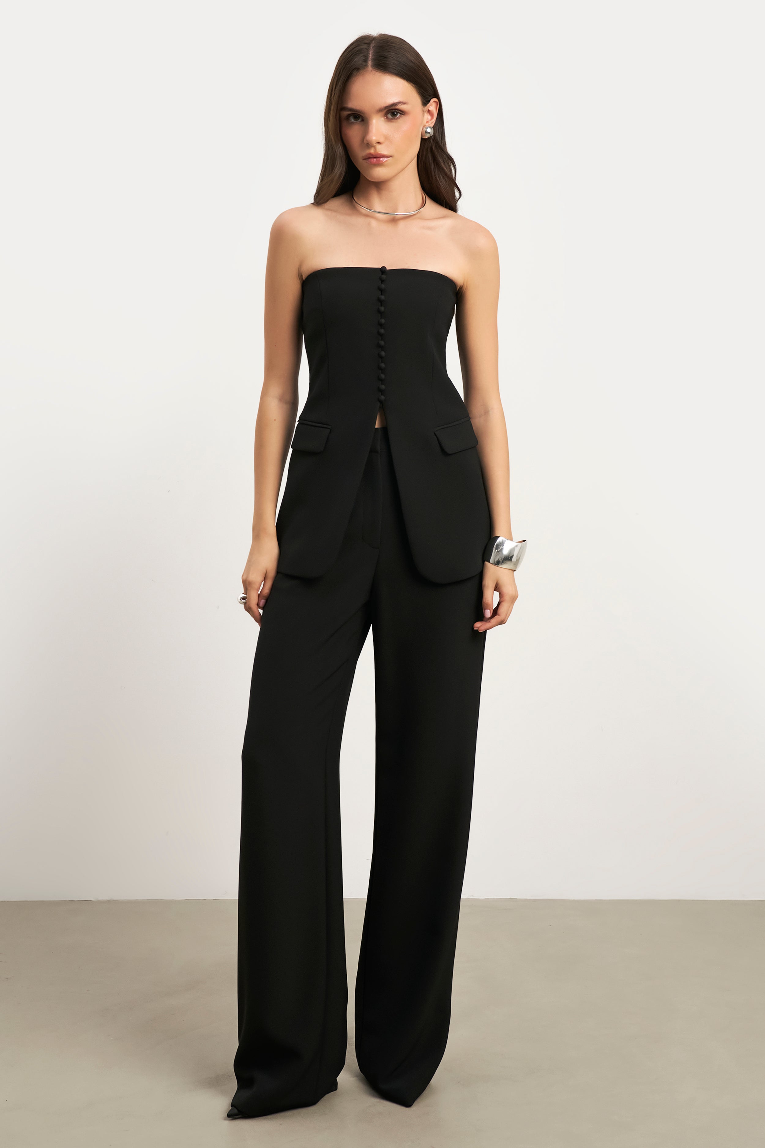 Effortless Wide Leg Trousers - Black