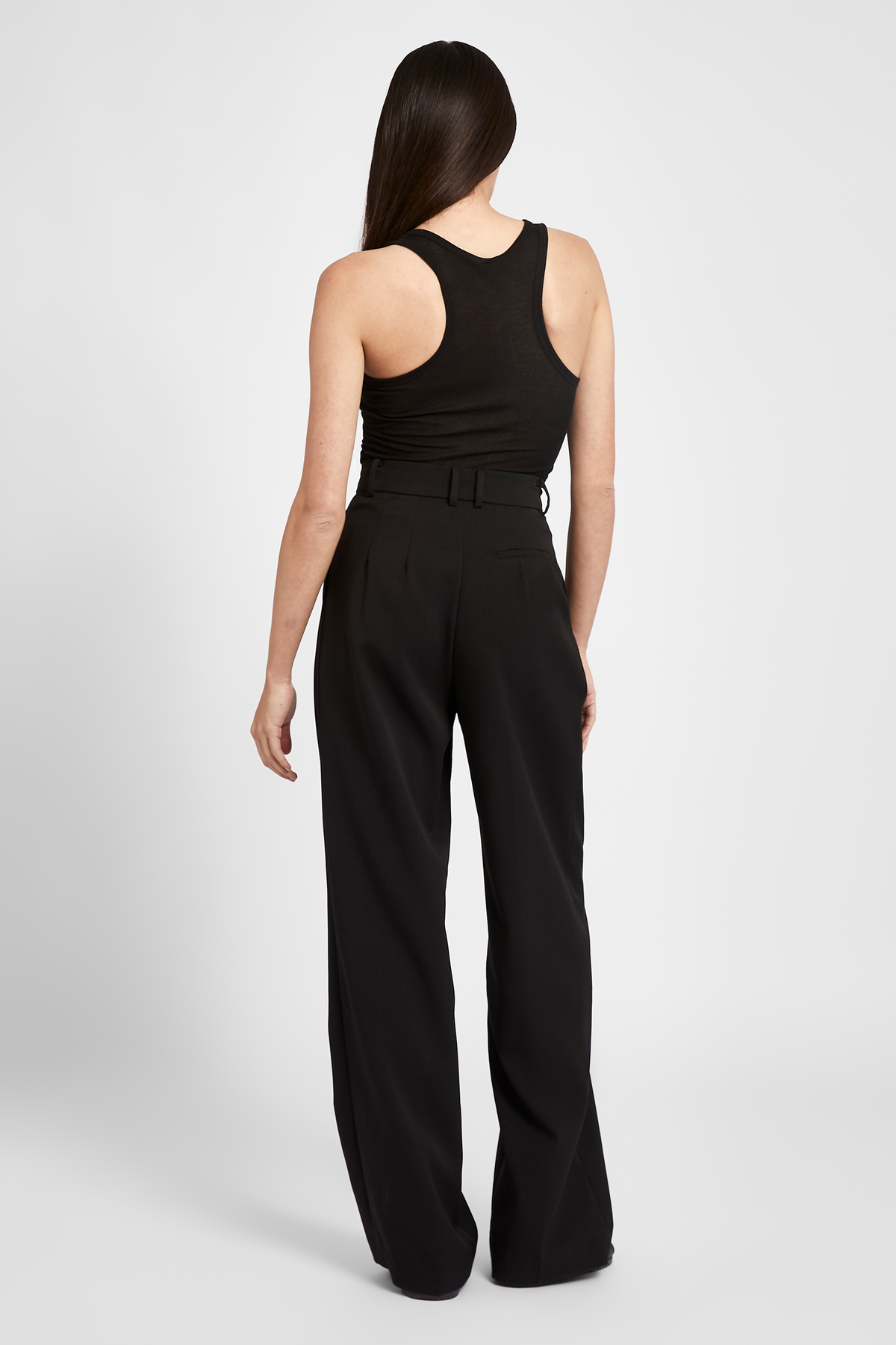Longline Dad Trousers - Black