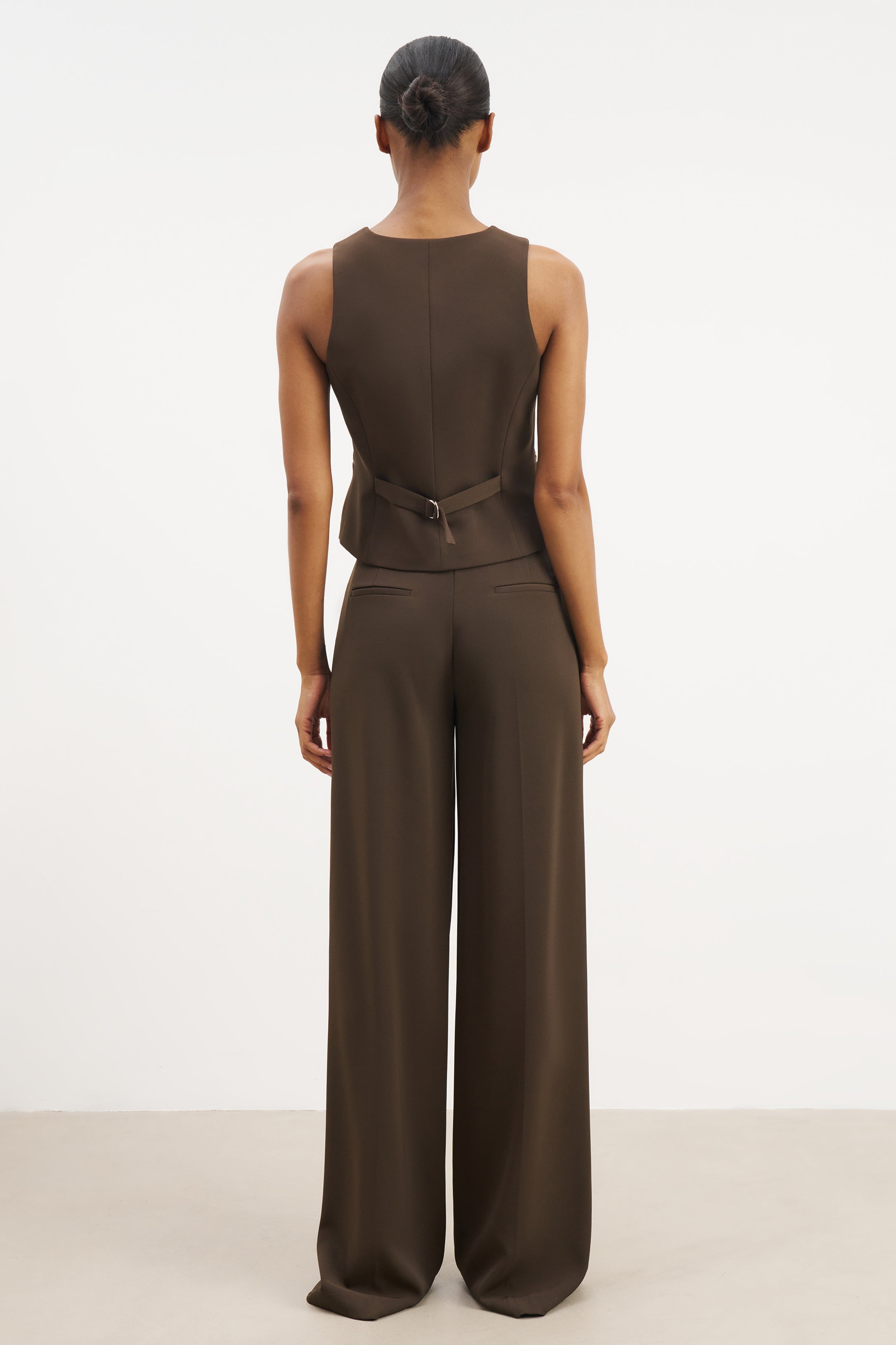 Clean Cut Double Pleat Trousers - Carob