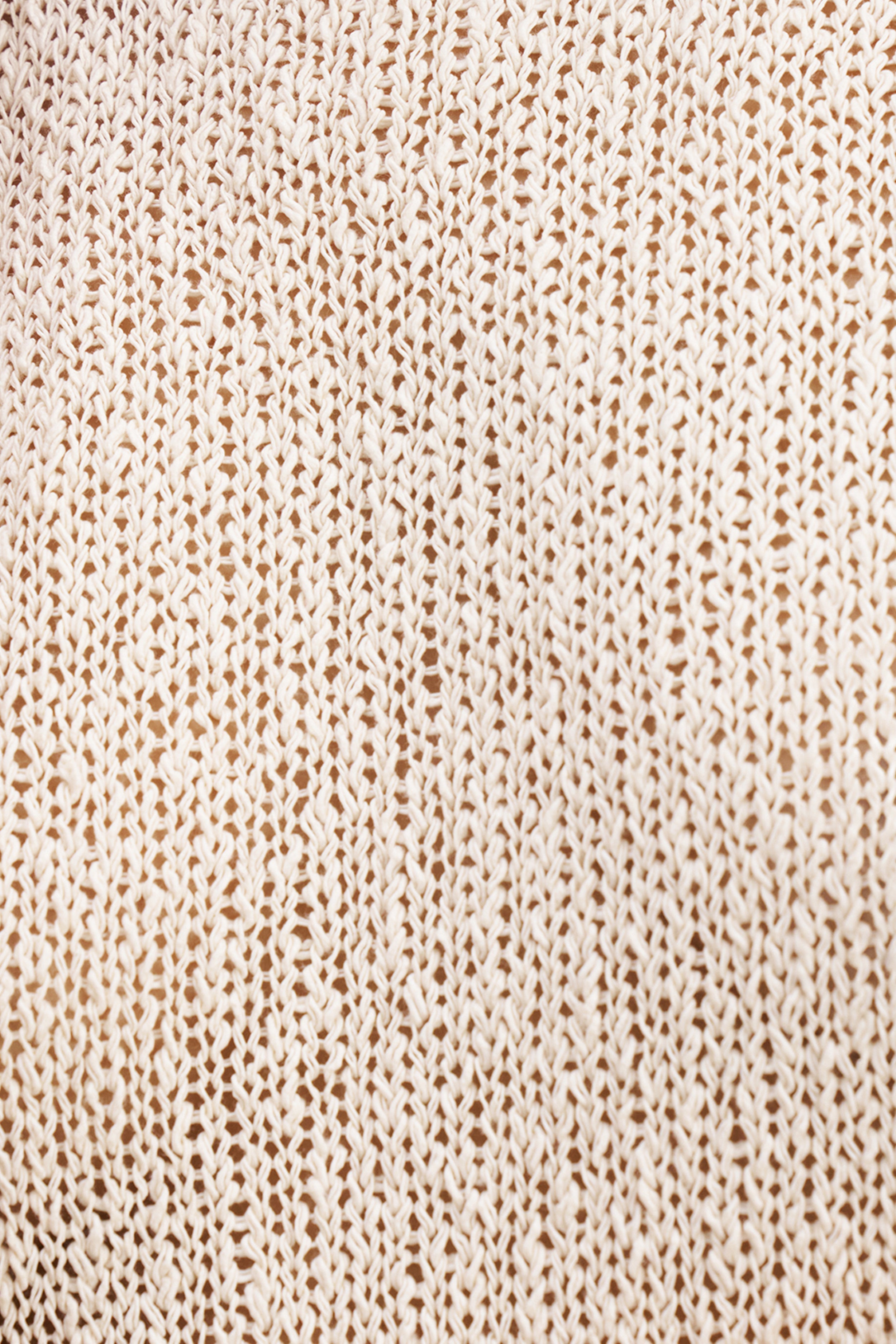 Crochet Knit Button Up Top - Cream