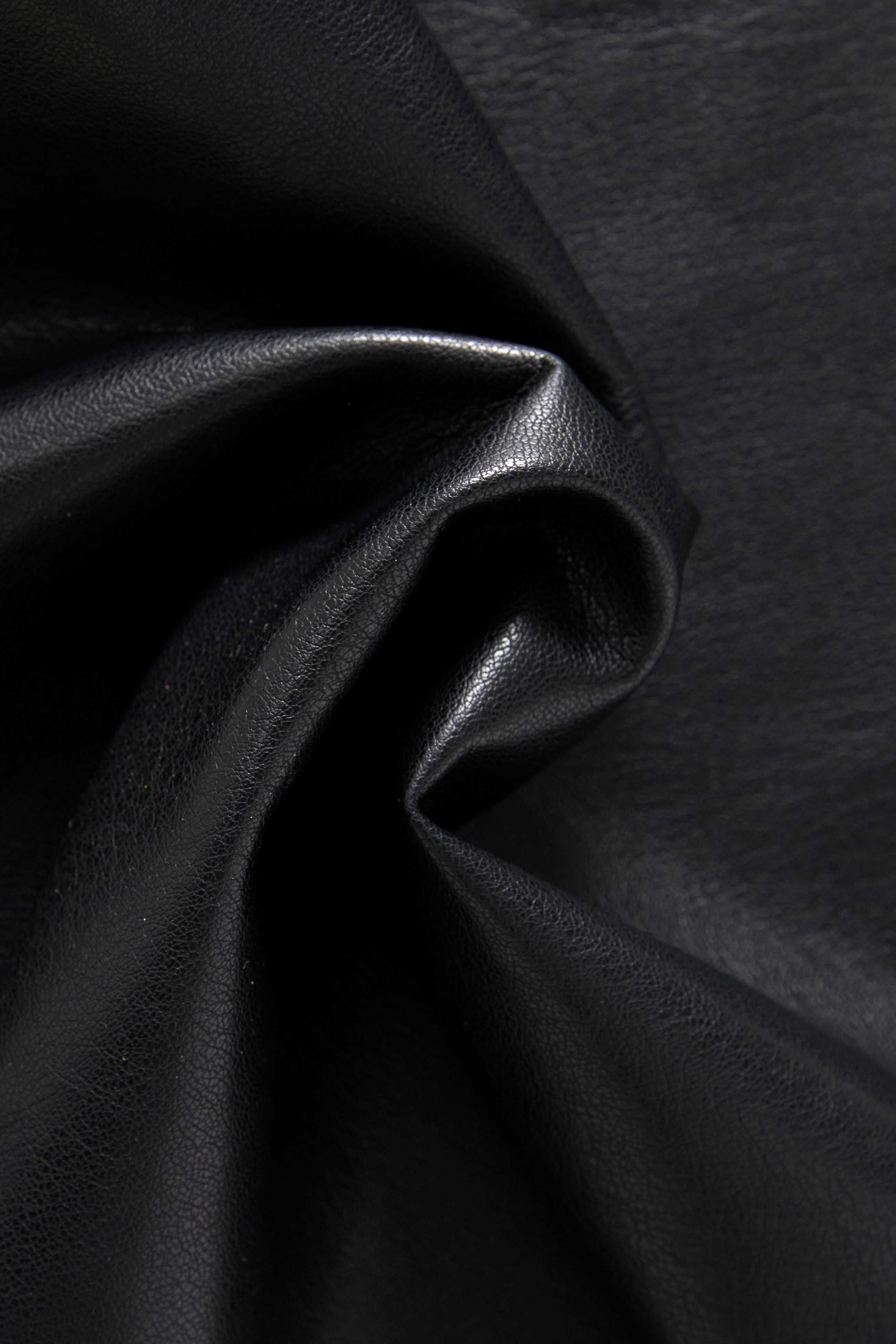 Leather Longline Scarf - Black