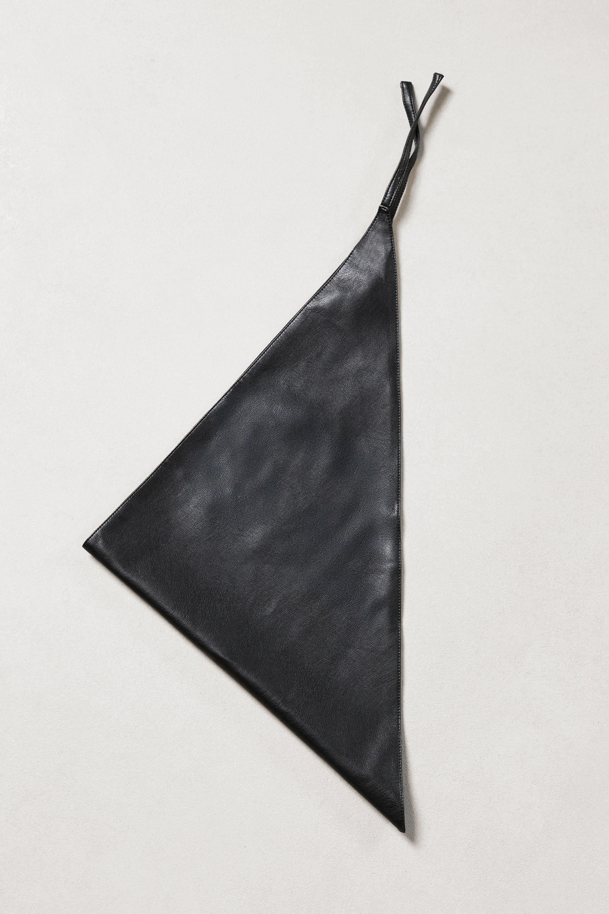 Leather Triangle Scarf - Black