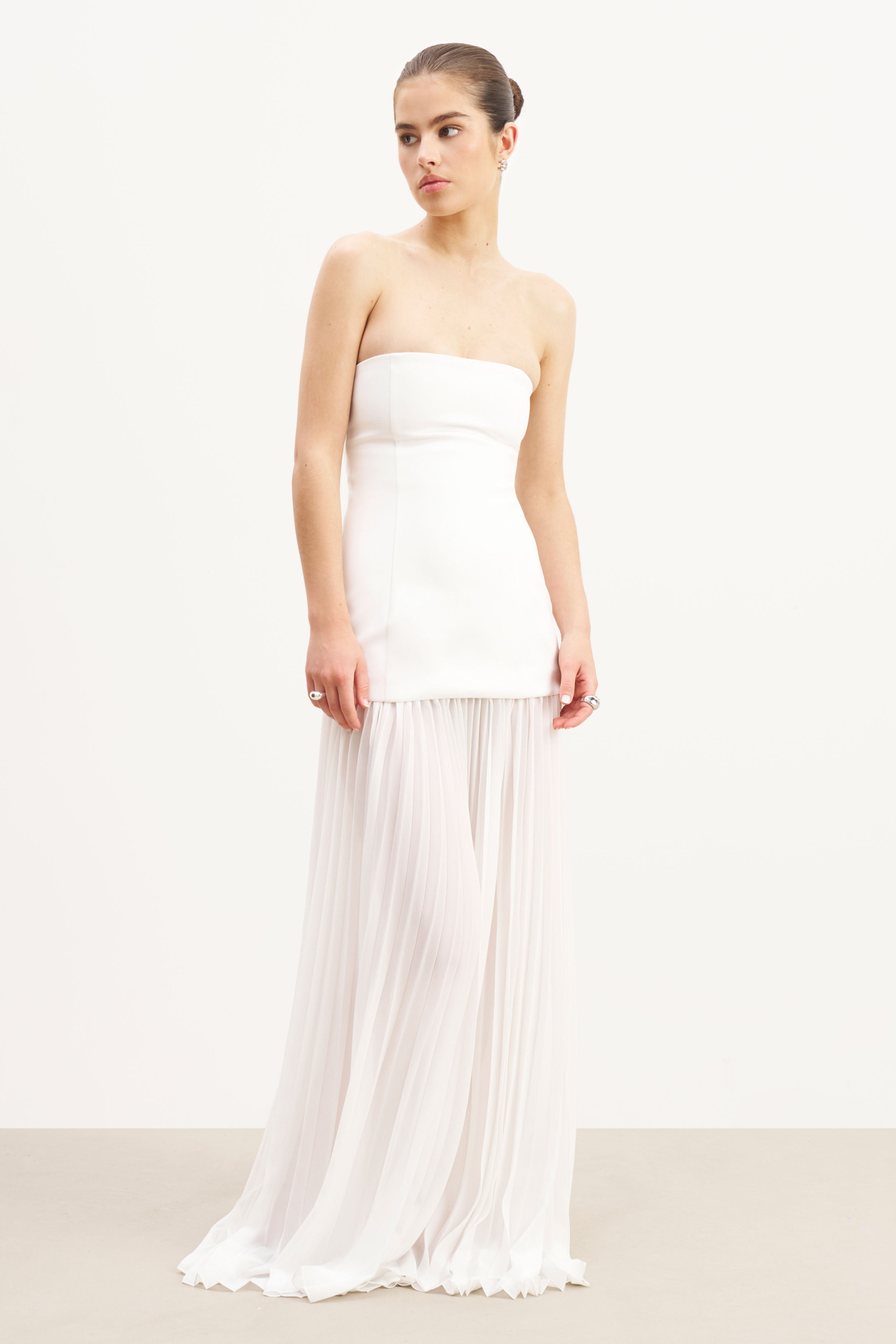 Structured Bodice Gown - White