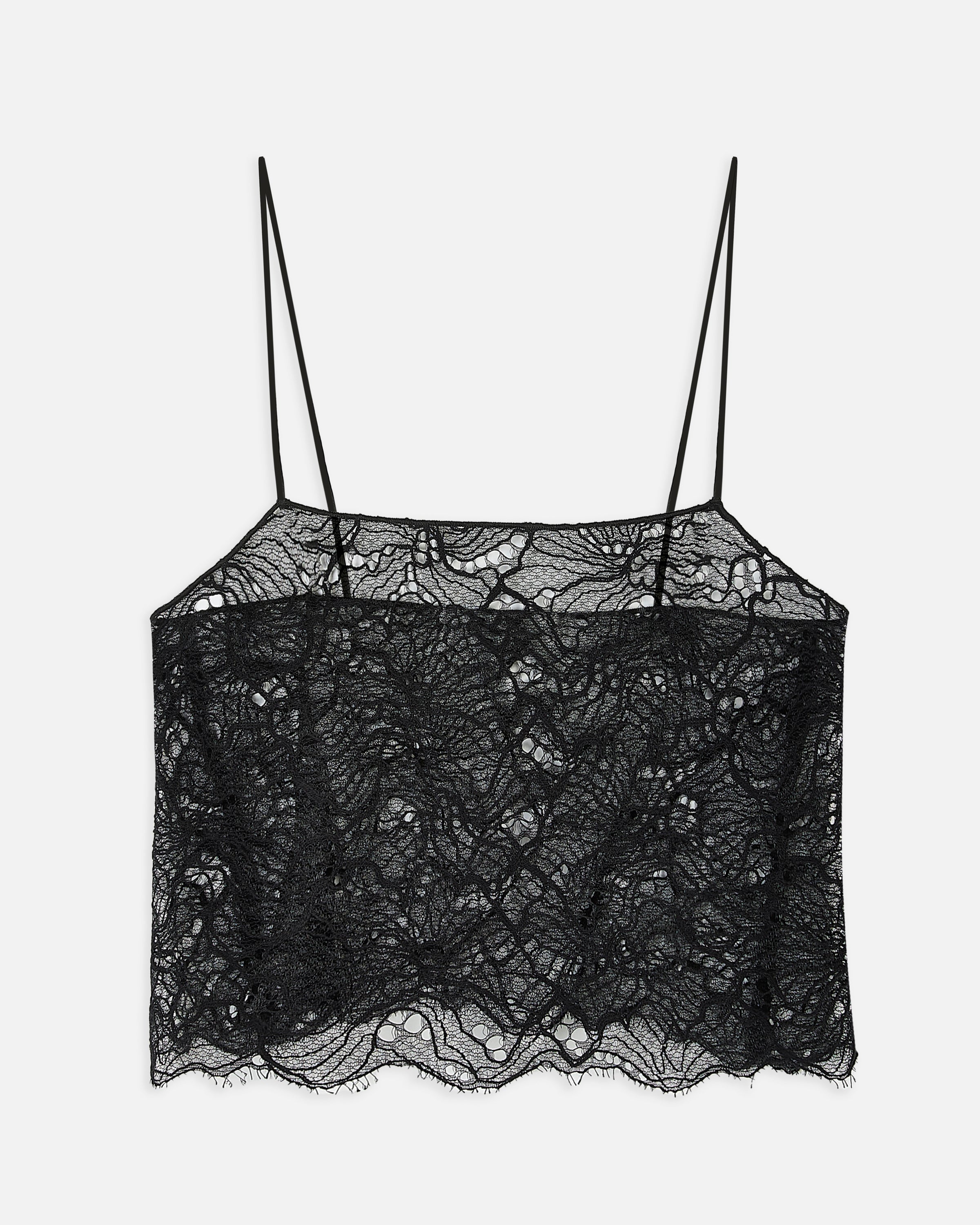 Lace Square Neck Camisole - Black