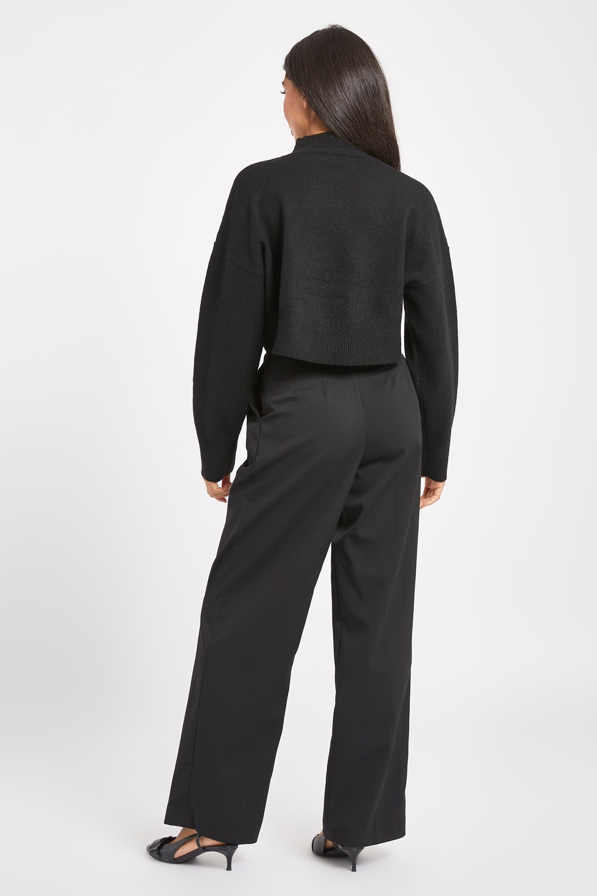 Soft Brushed High Neck Jumper - Black