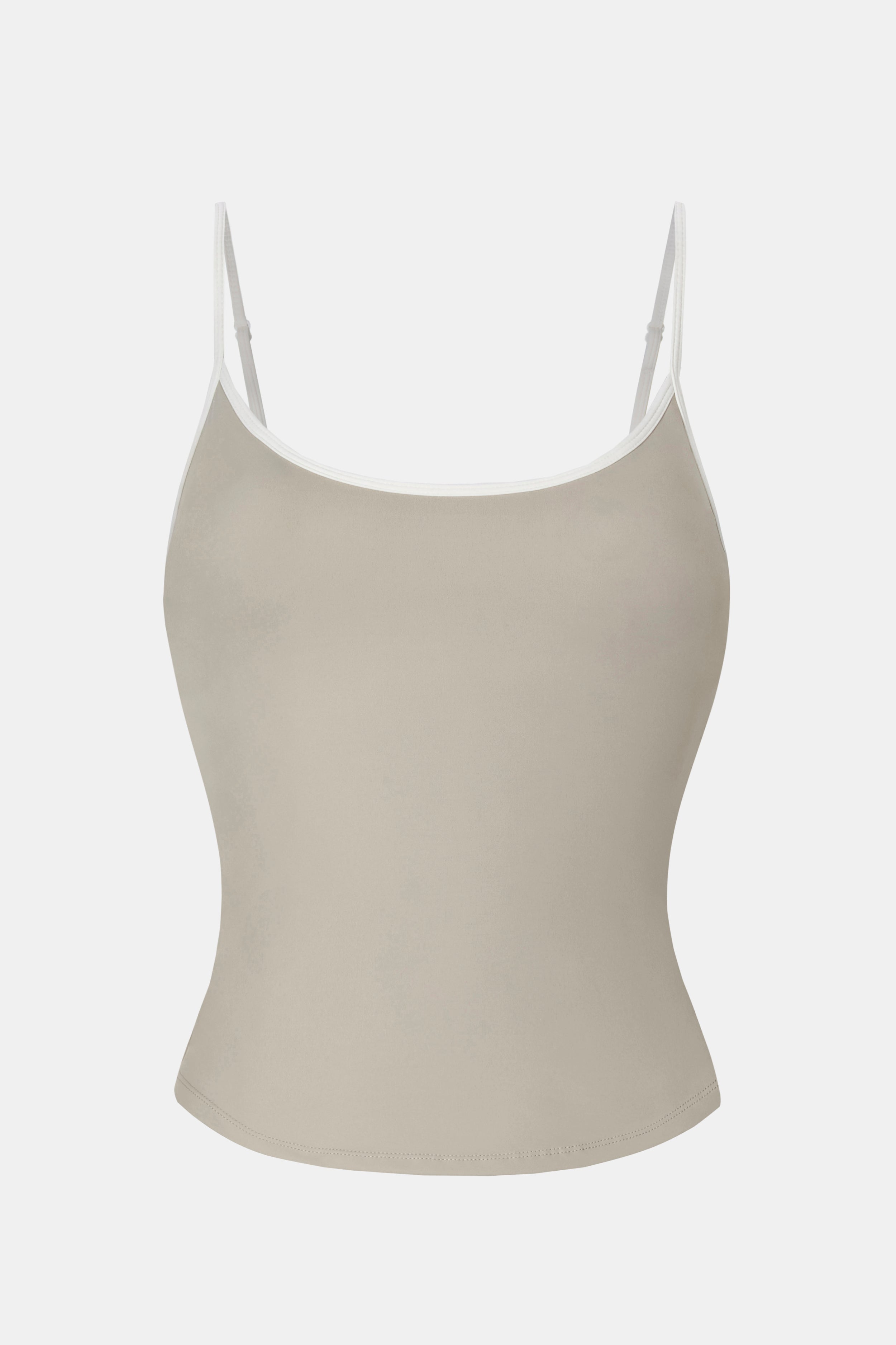 Base Contrast Trim Cami Top - Taupe/Tofu