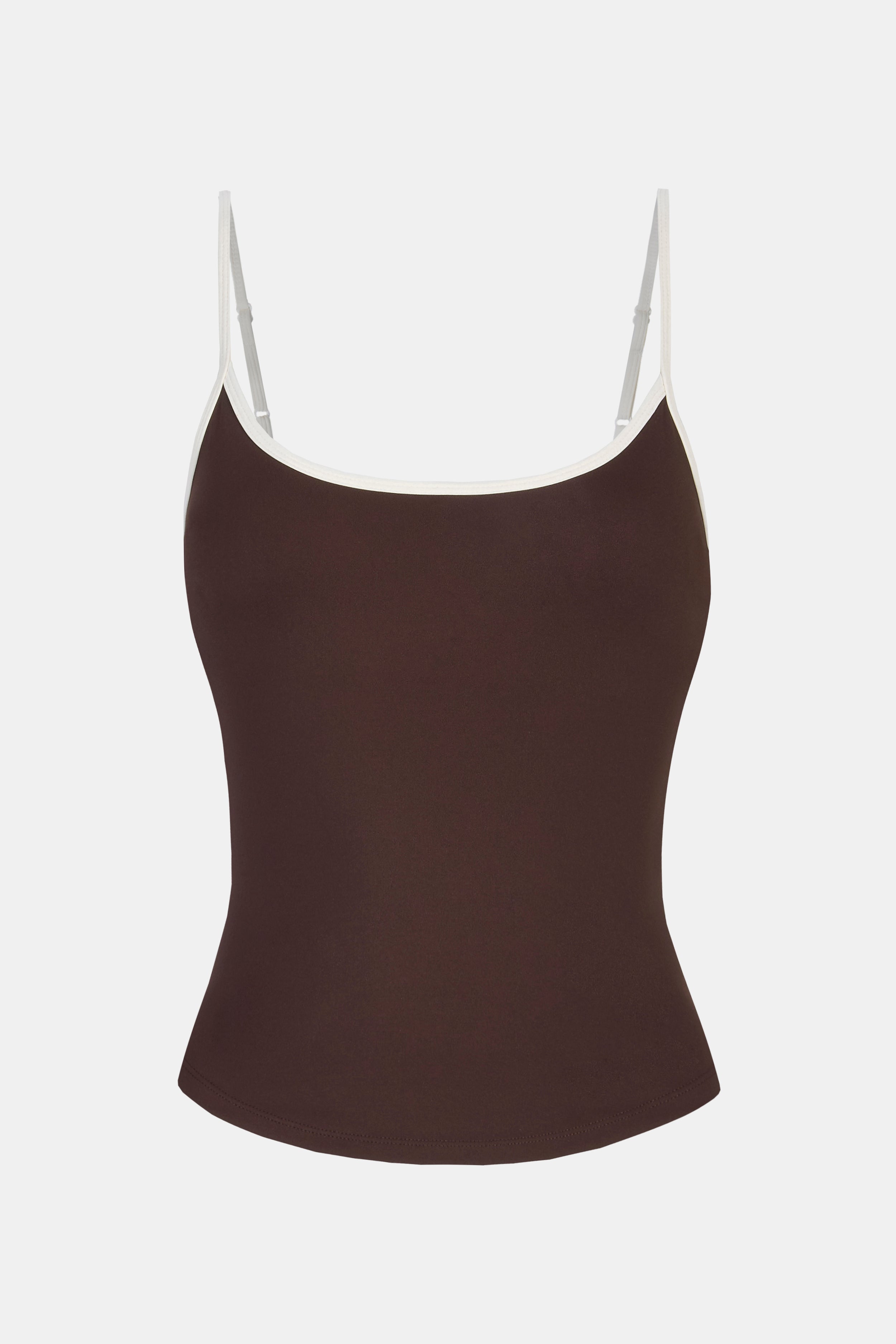 Base Contrast Trim Cami Top - Carob/Tofu