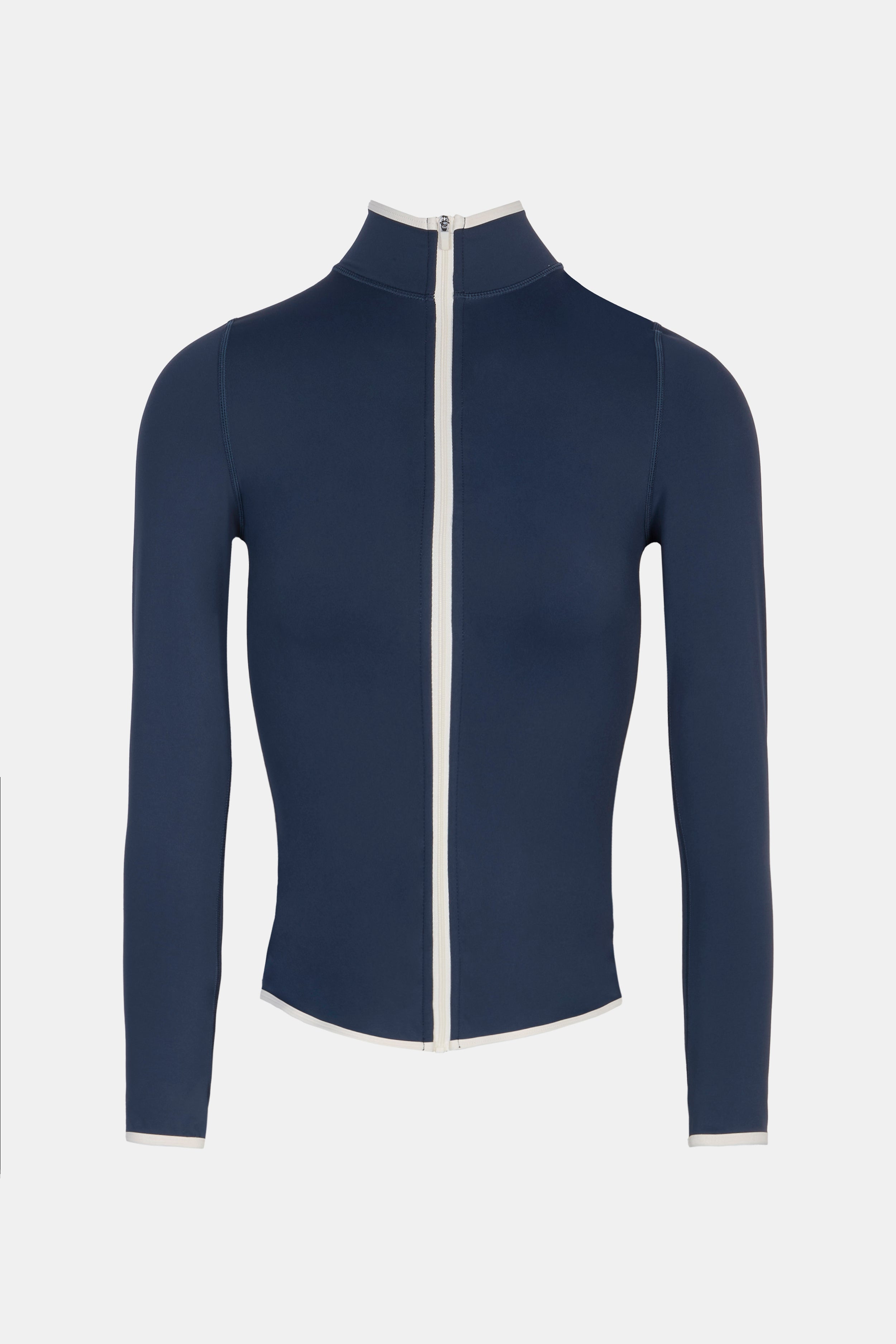 Base Contrast Trim Zip Up Jacket - Midnight Blue/Tofu