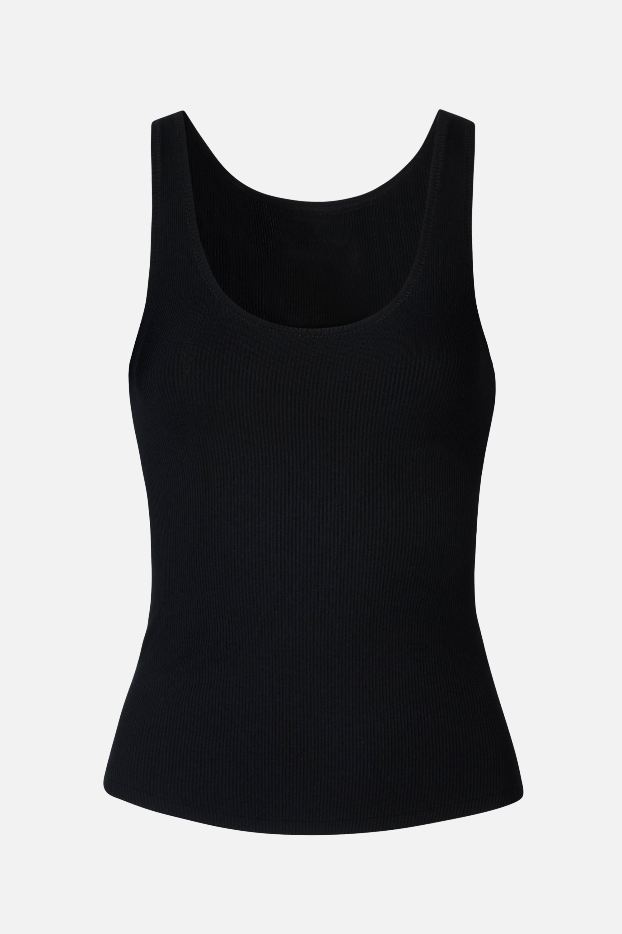 Soft Ribbed Tank Top - Black