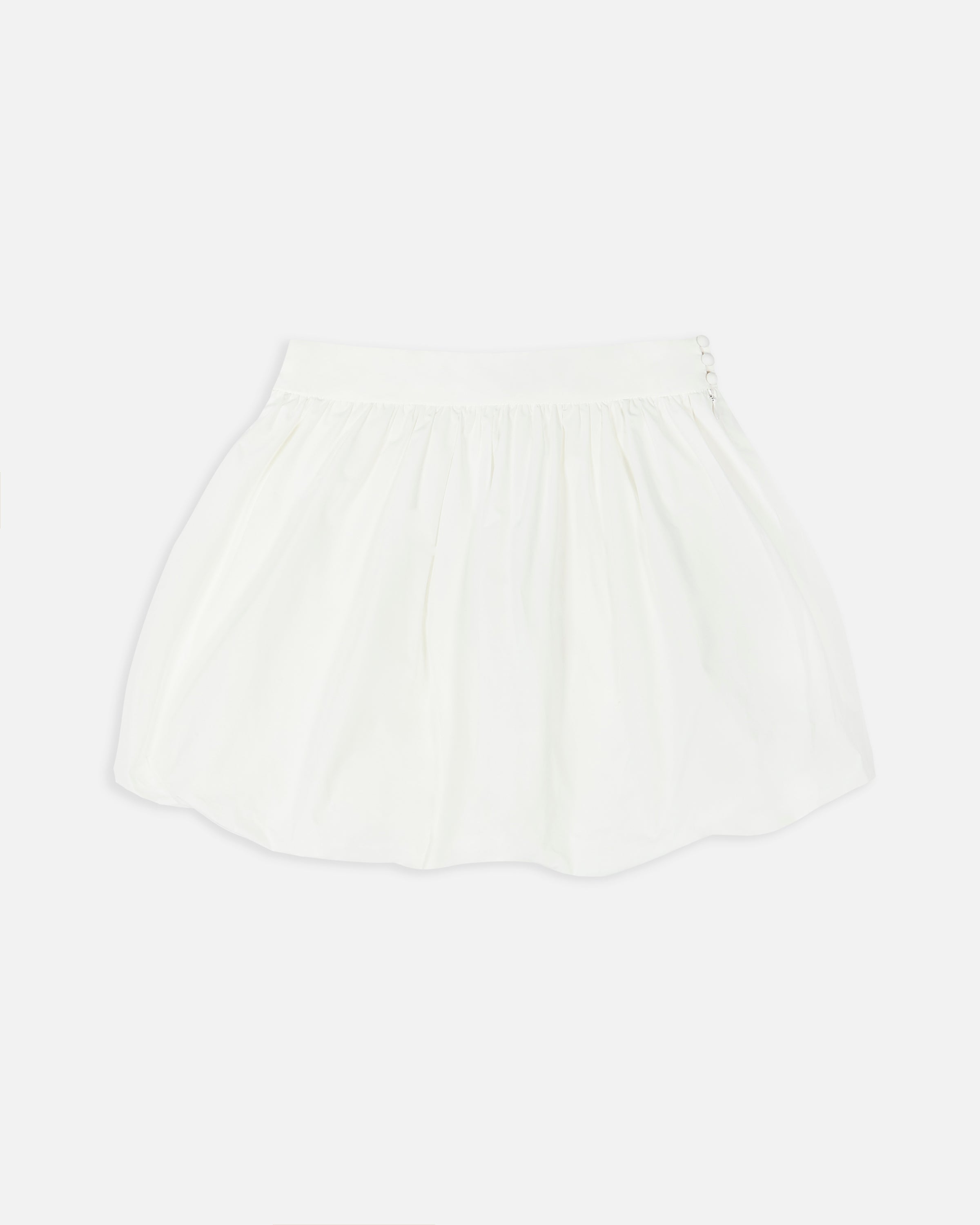 Cotton Puff Ball Mini Skirt - White