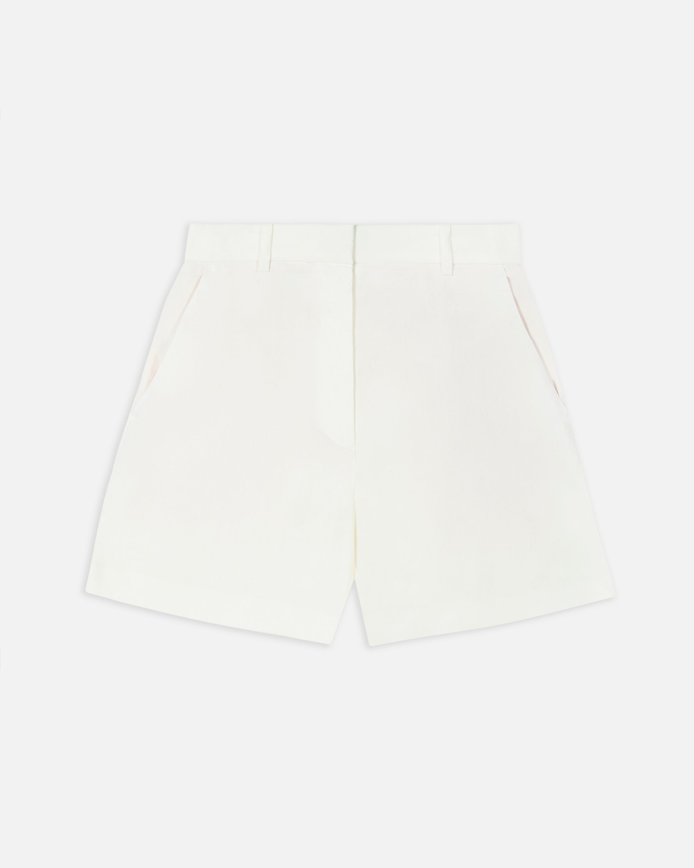 Tailored Linen Shorts - White