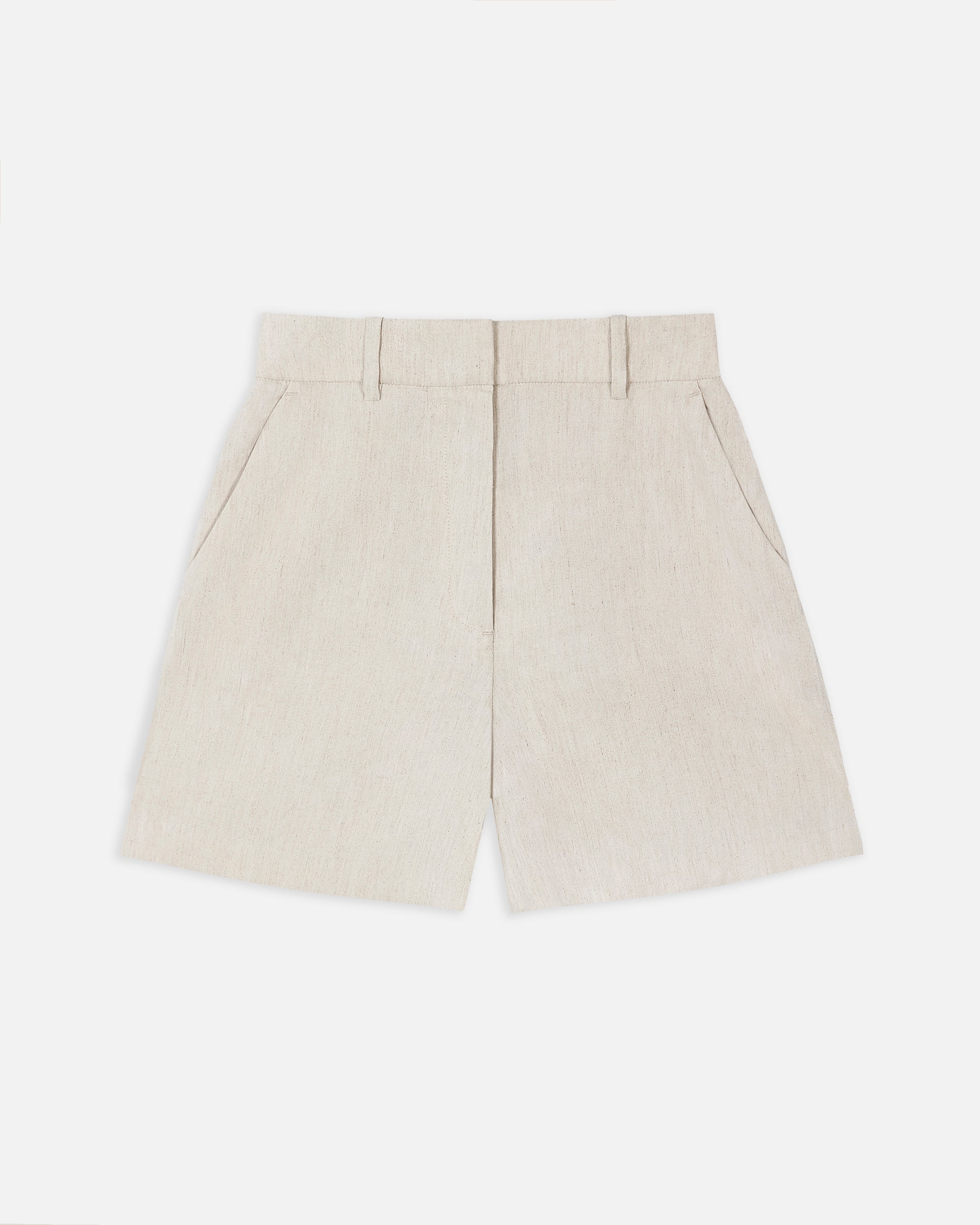 Tailored Linen Shorts - Birch