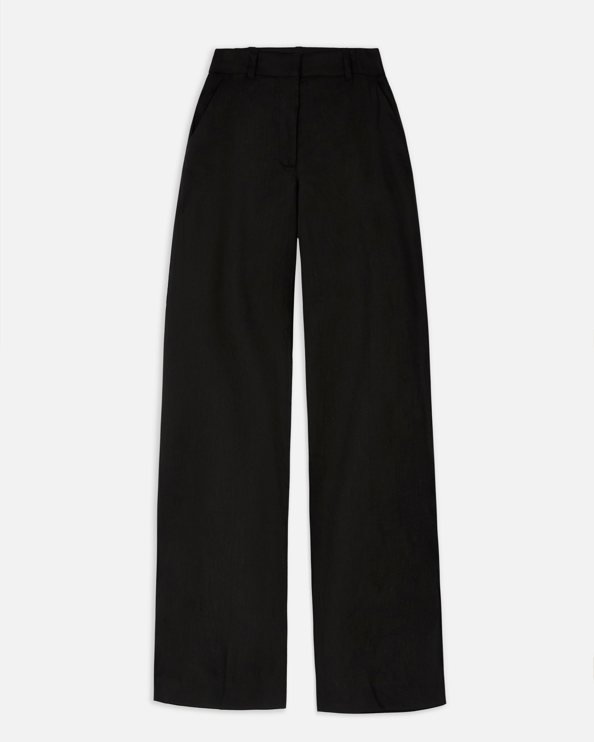 Tailored Linen High Rise Trousers - Black