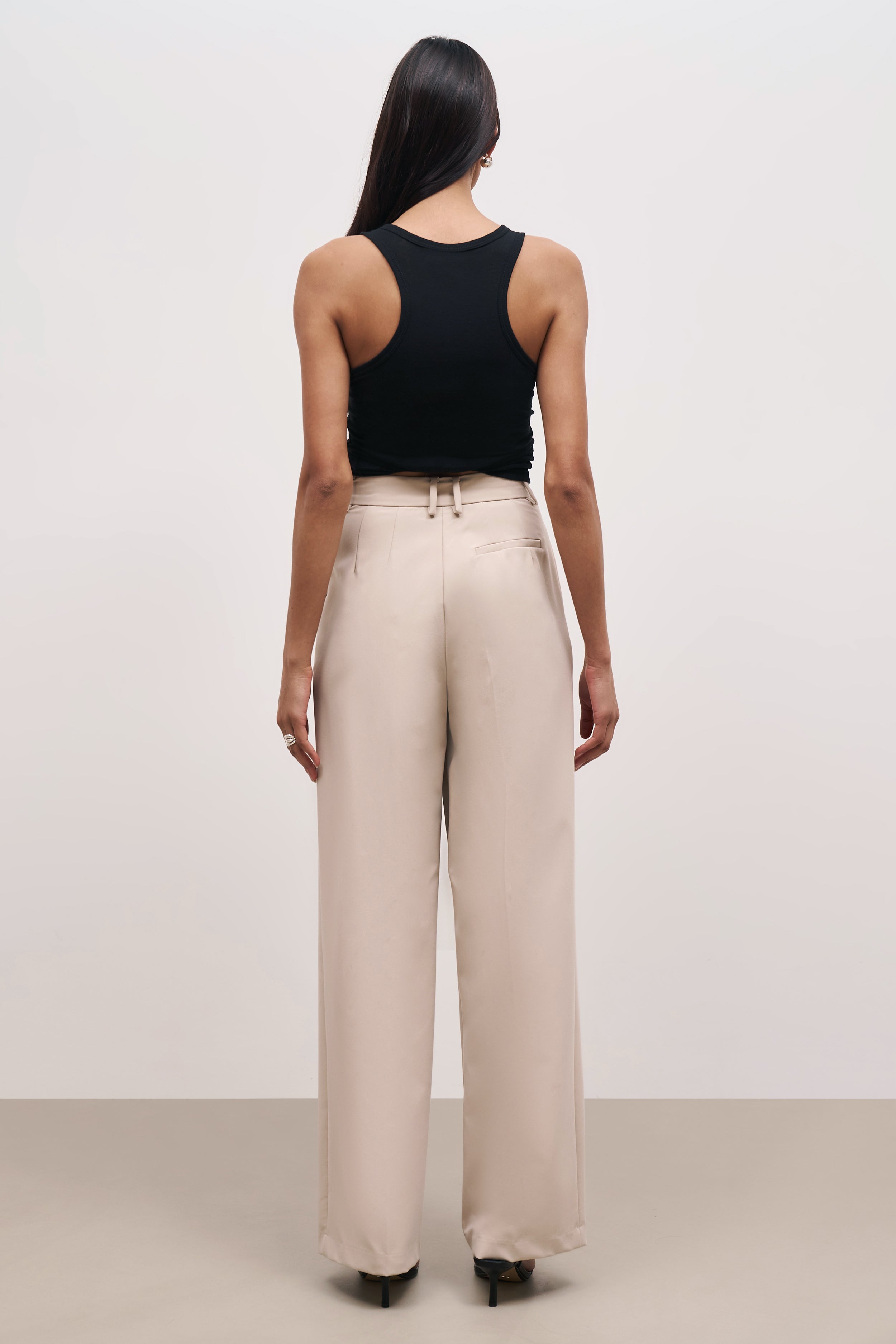 Longline Dad Trousers - Sand