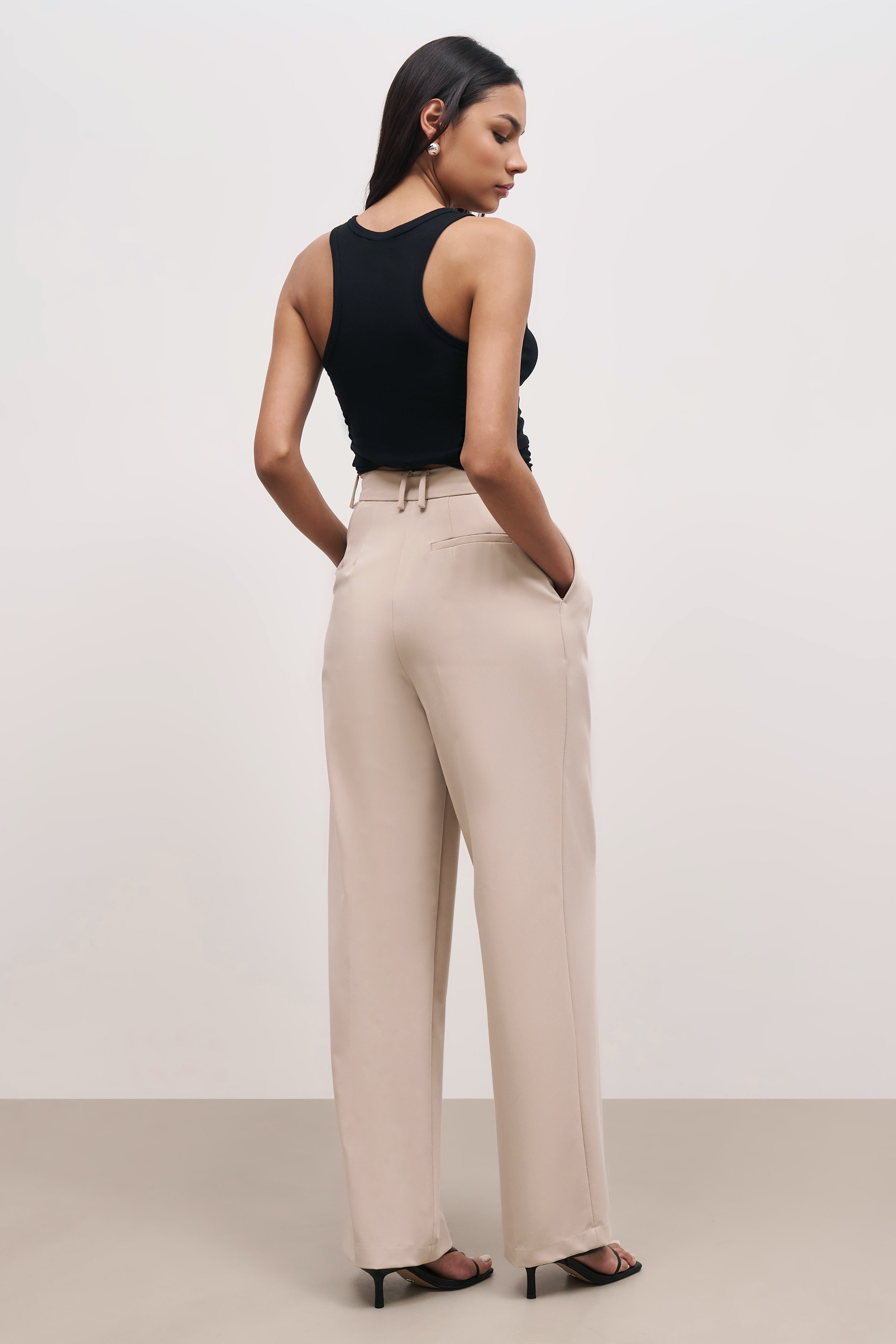 Longline Dad Trousers - Sand