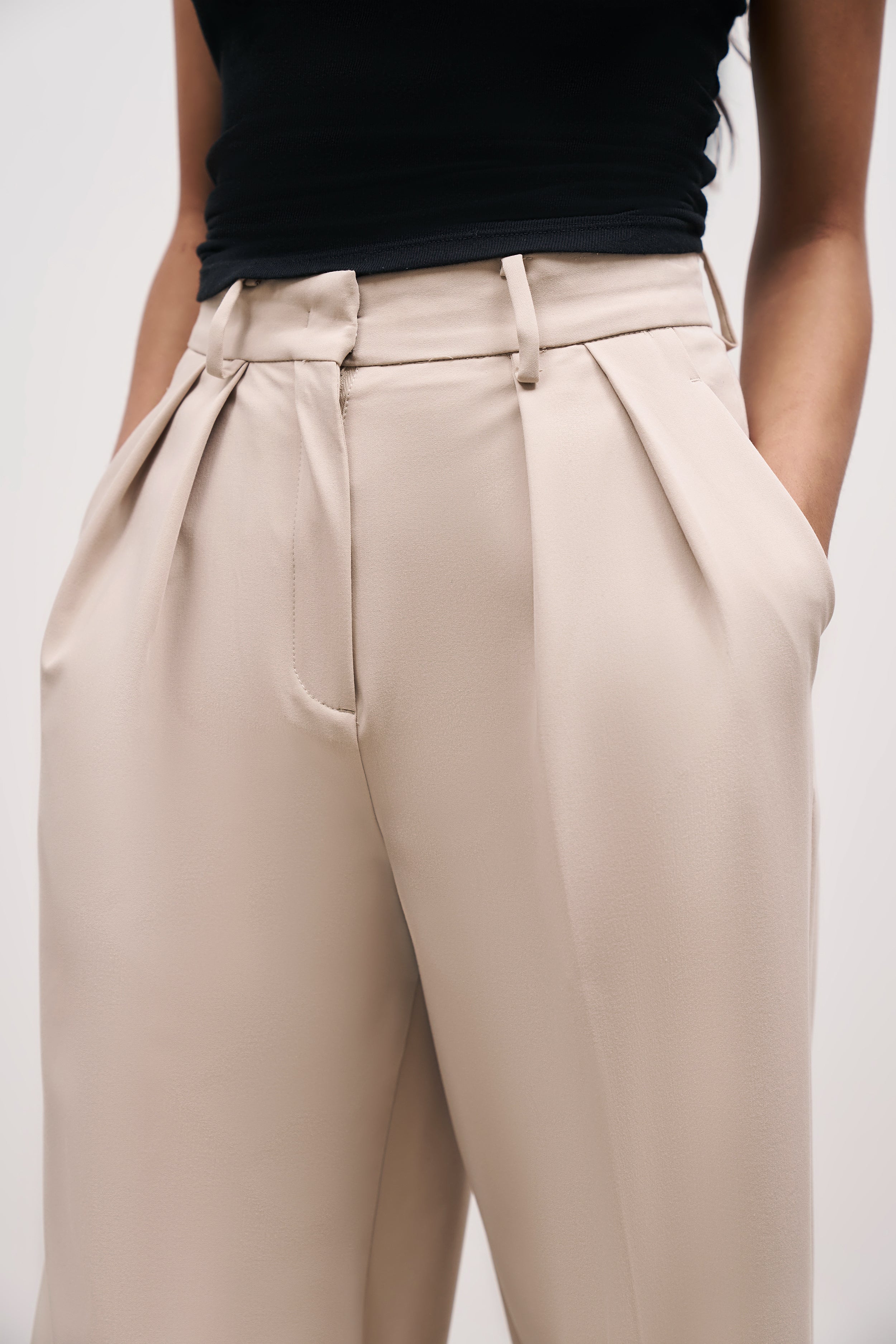 Longline Dad Trousers - Sand
