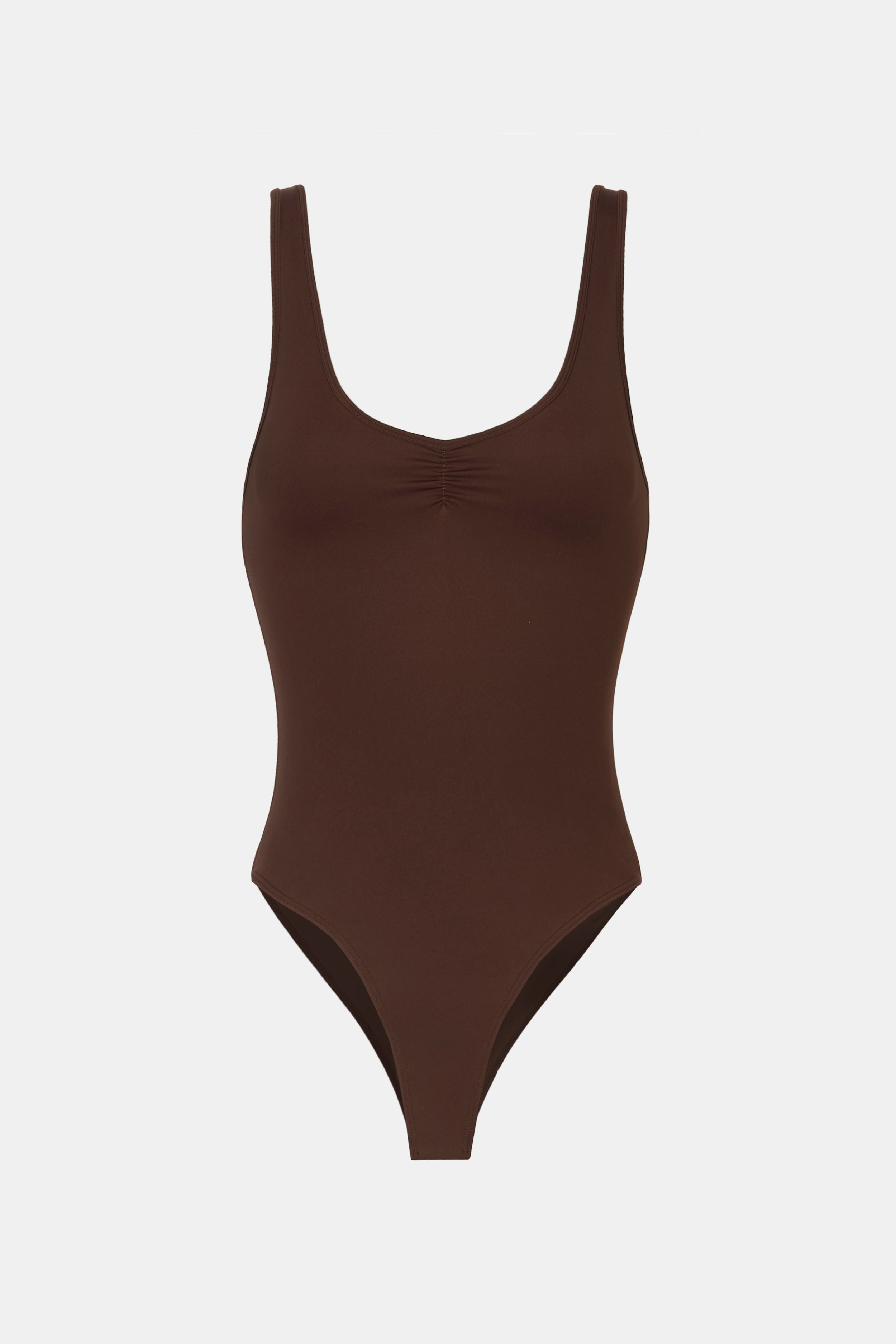 Base Sculpting Ruched Bodysuit - Carob