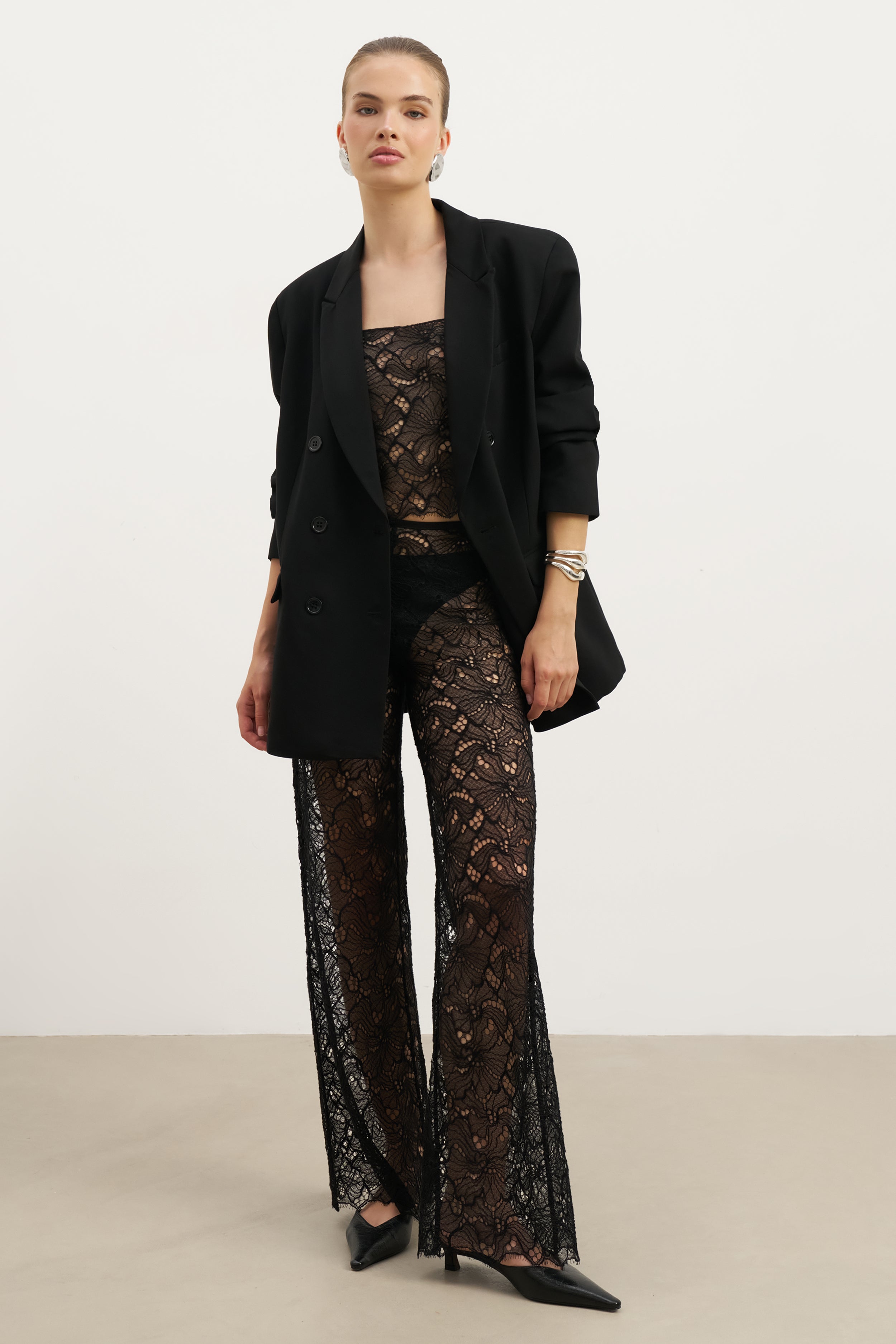 Lace Square Neck Camisole - Black