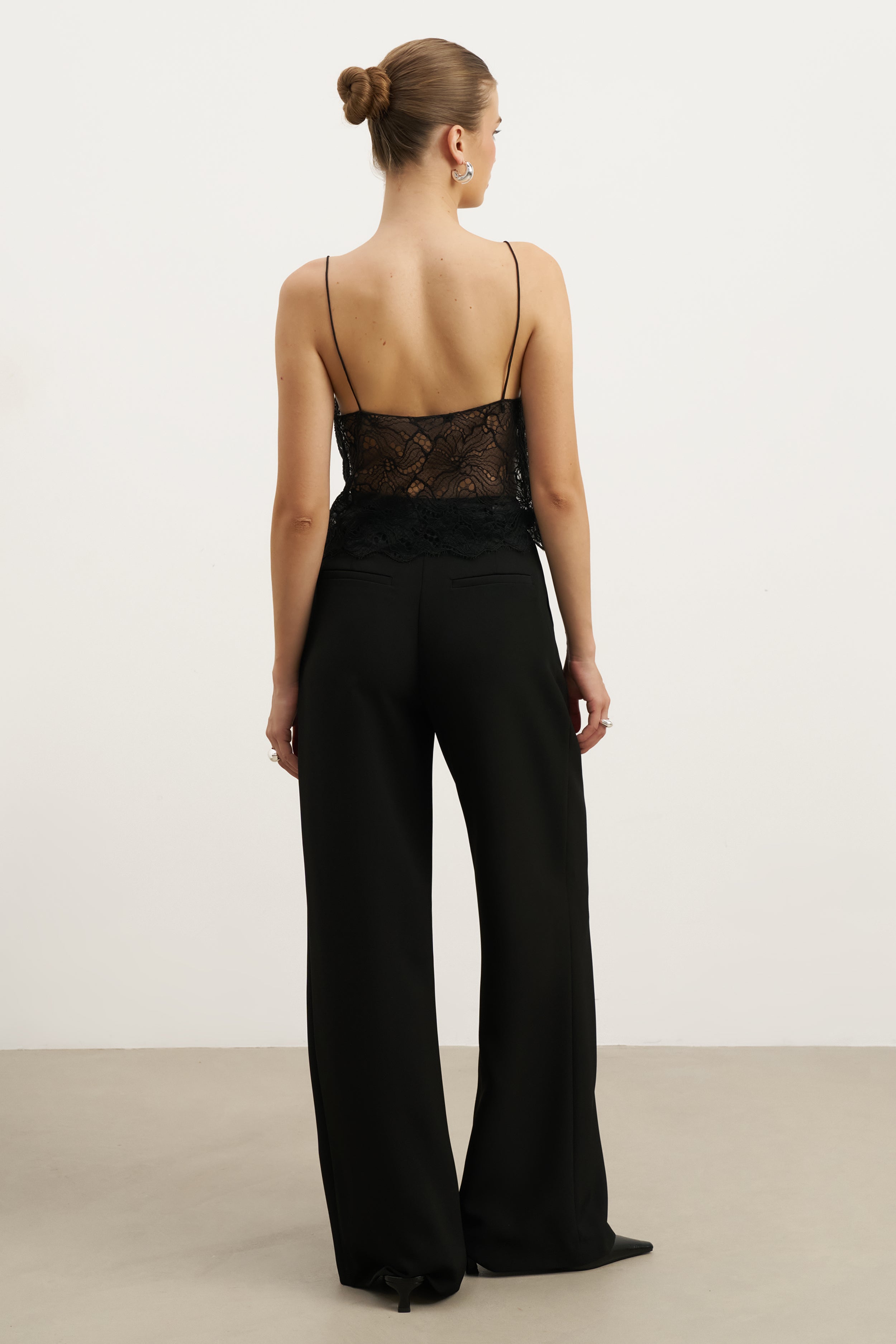 Lace Square Neck Camisole - Black