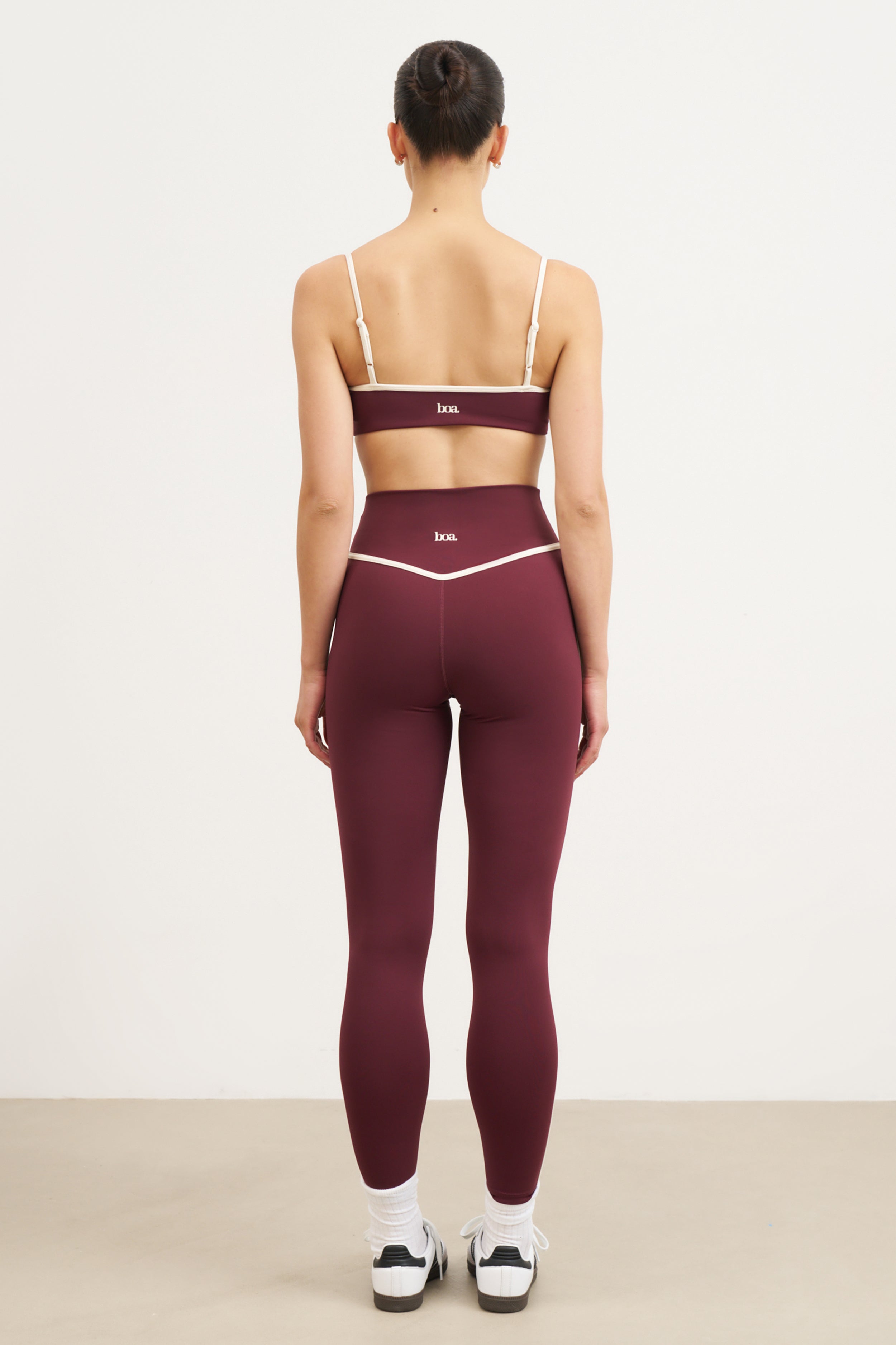 Base Contrast Trim Cami Bra - Merlot/Tofu