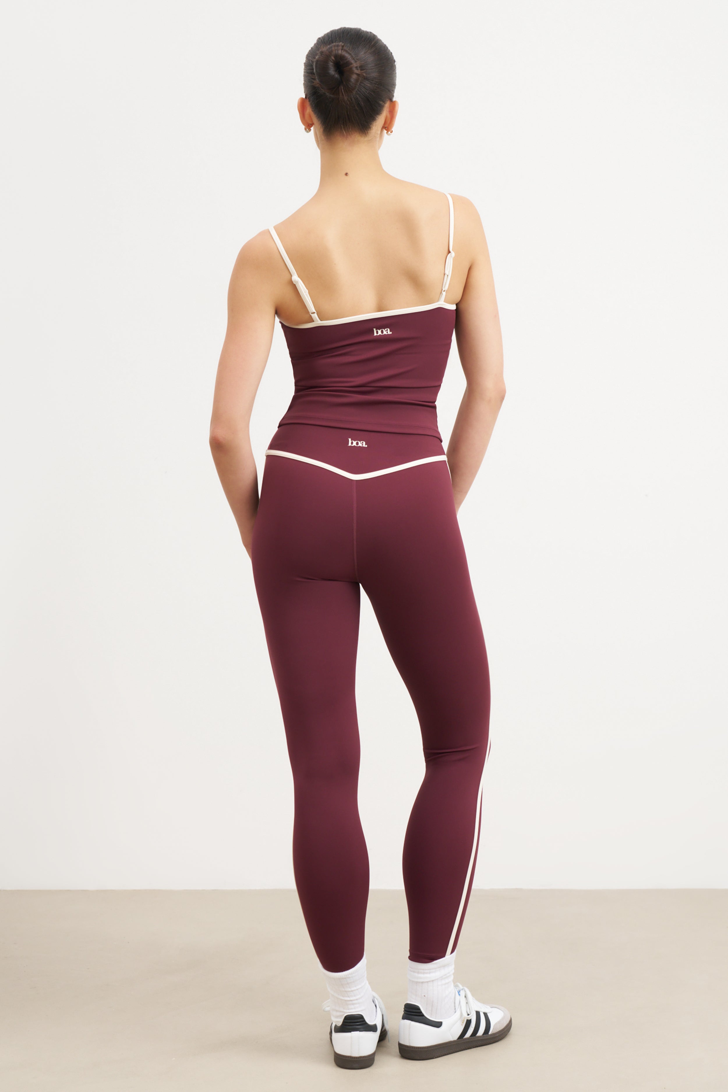 Base Contrast Trim Cami Top - Merlot/Tofu