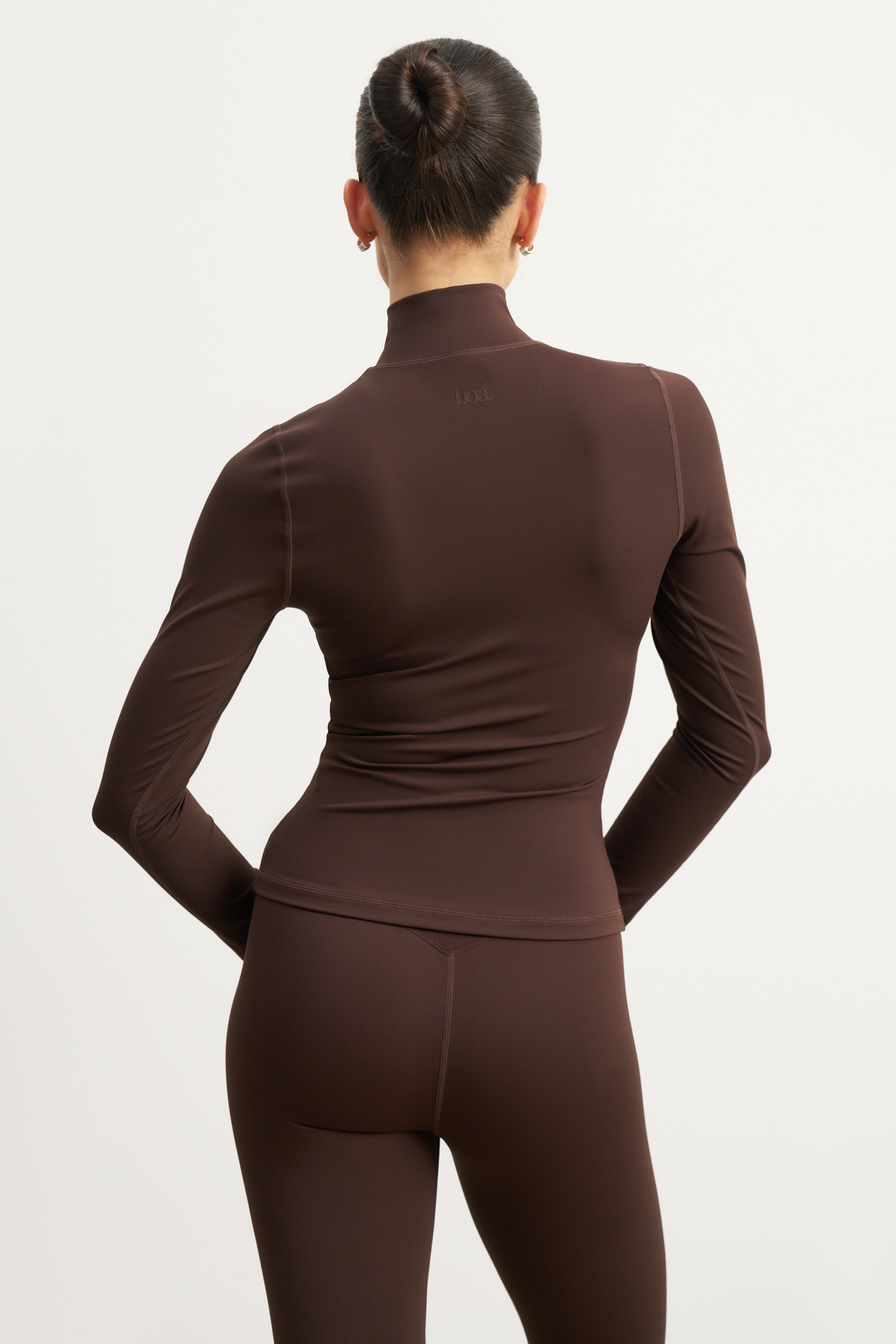 Base Sculpting Zip Up Jacket - Carob