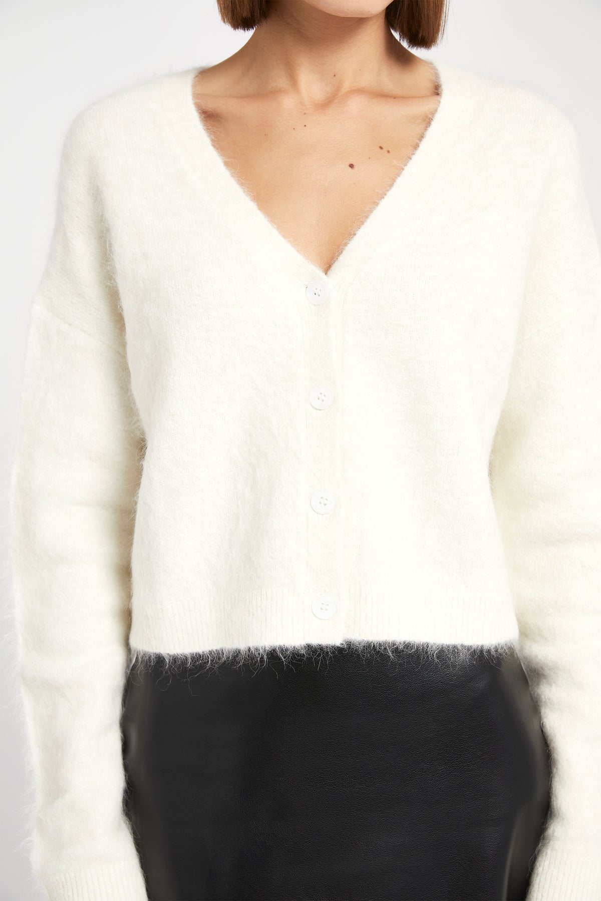 Alpaca Blend Cardigan - Cream
