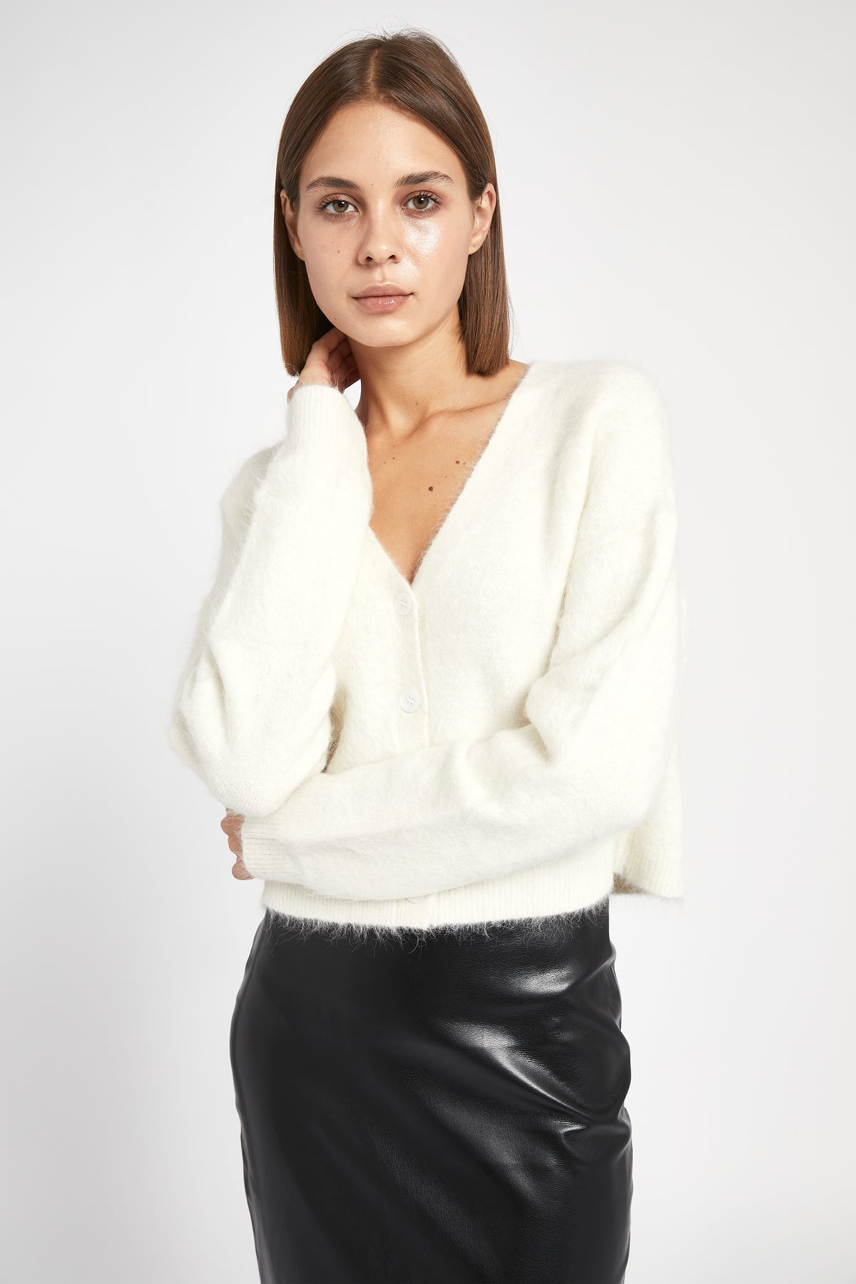 Alpaca Blend Cardigan - Cream