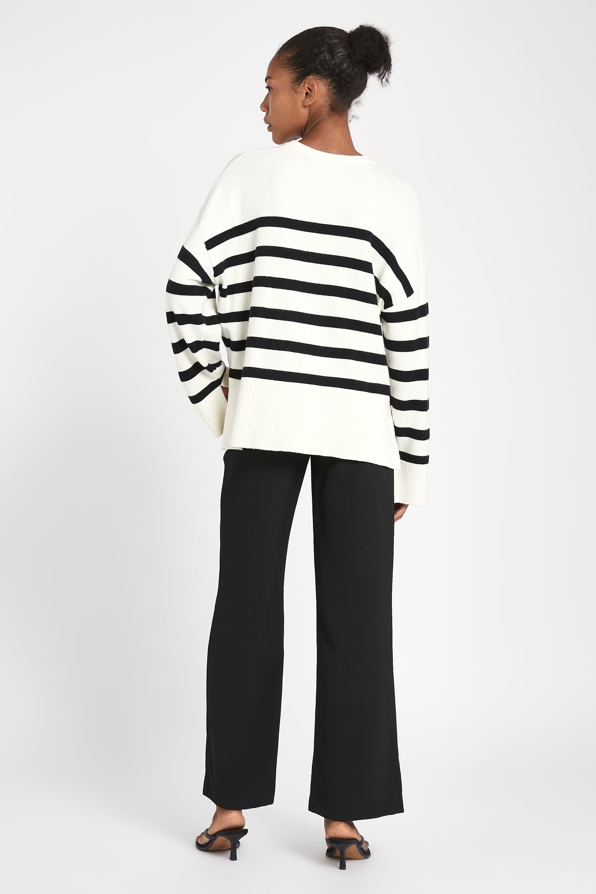 Striped Knit Jumper - Cream/Black