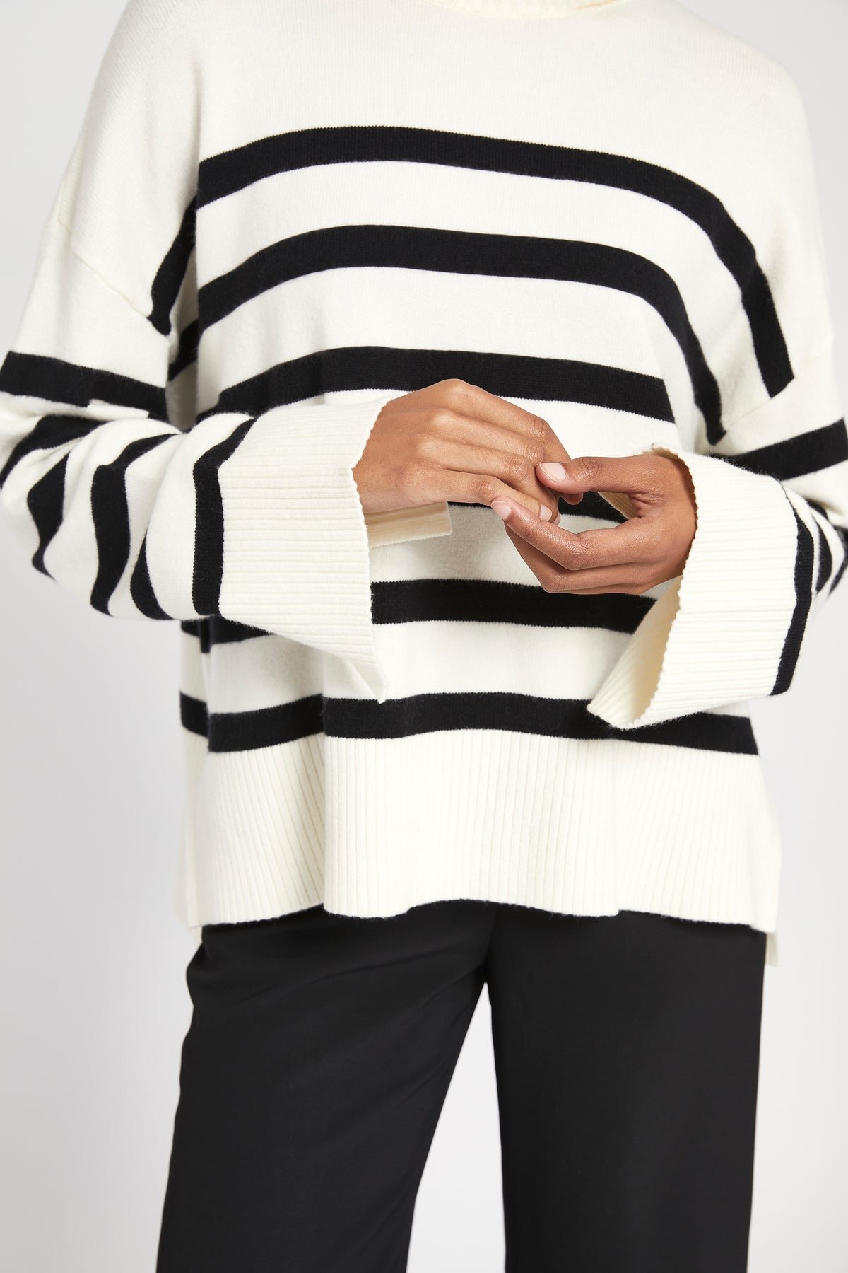 Striped Knit Jumper - Cream/Black