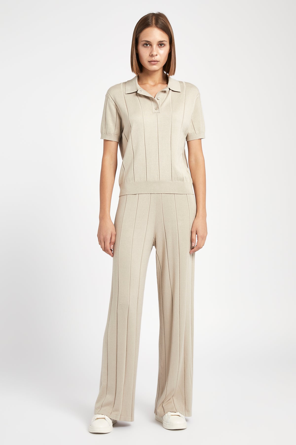 Knit Polo Shirt - Stone