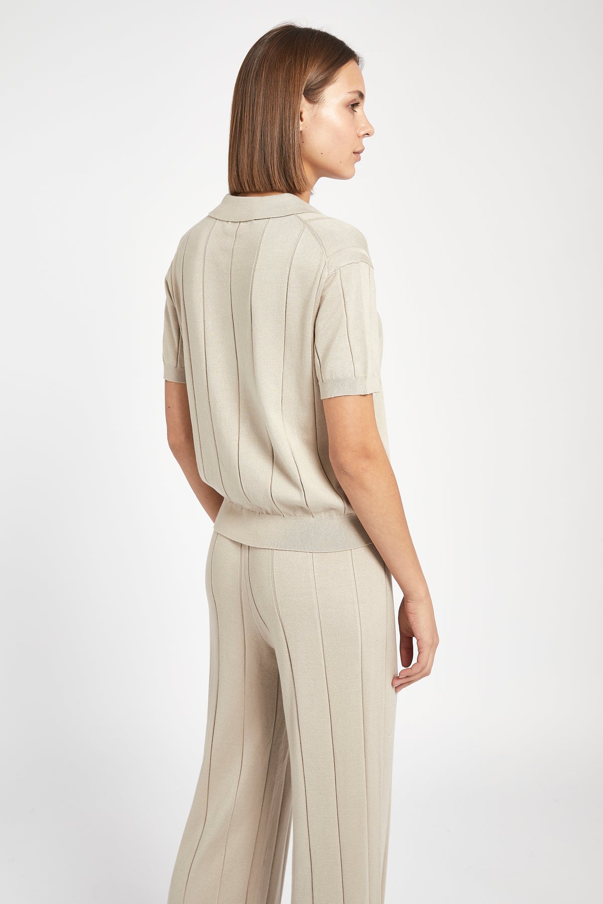 Knit Polo Shirt - Stone