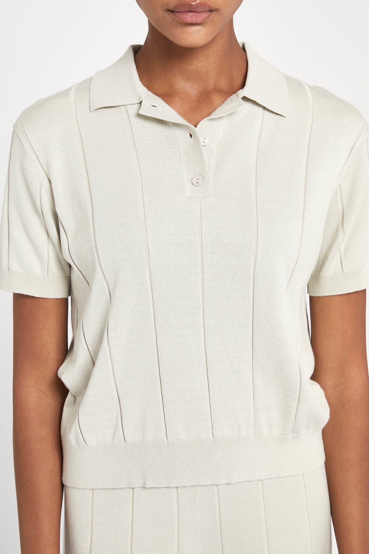 Knit Polo Shirt - Oyster