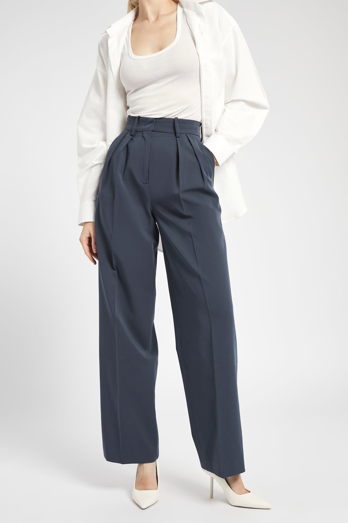 Longline Dad Trousers - Navy