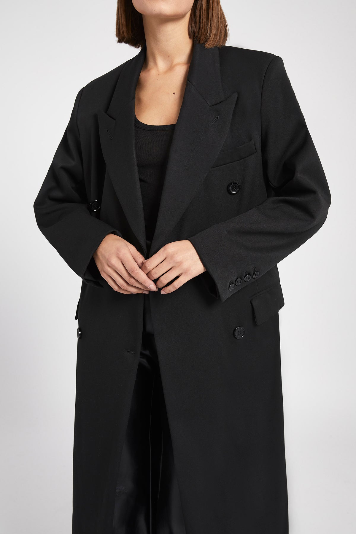 Double Breasted Dinner Coat - Black