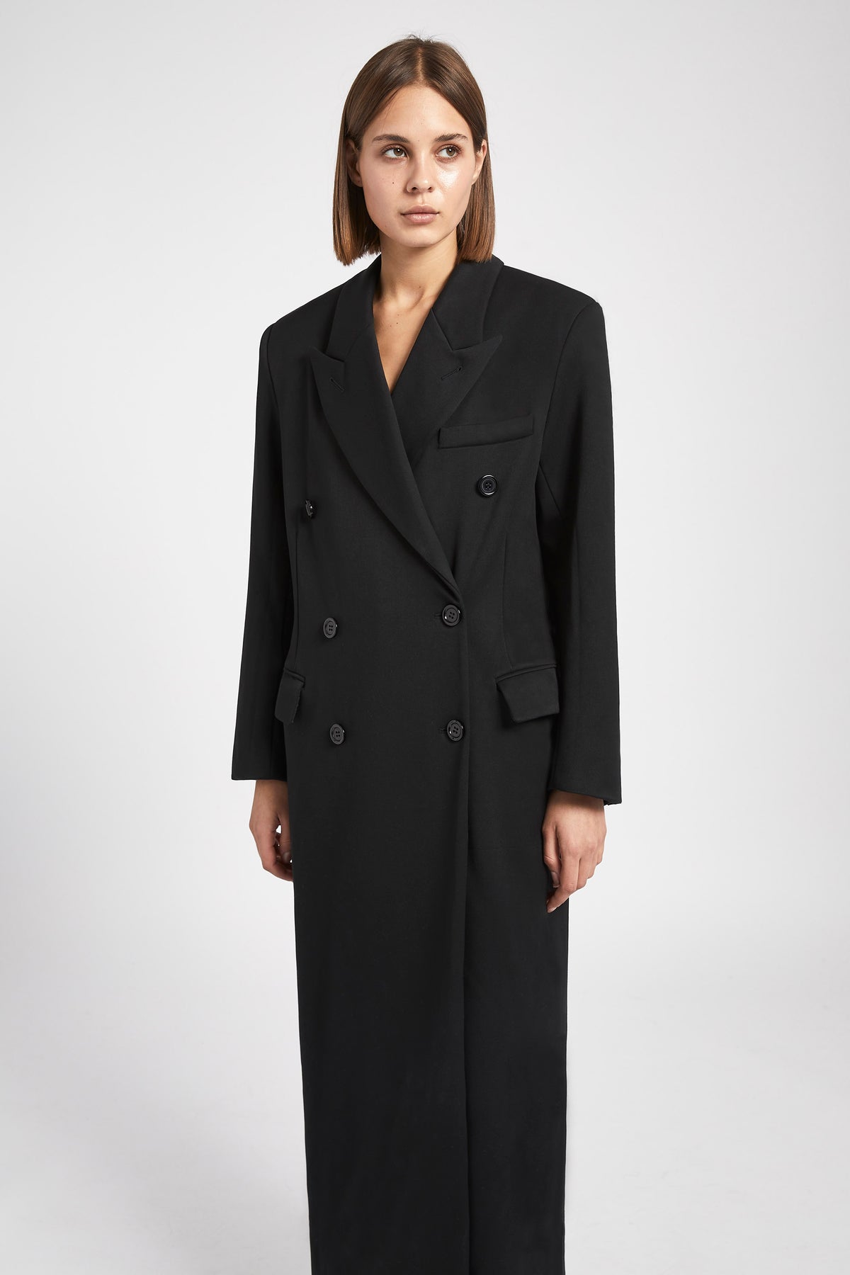 Double Breasted Dinner Coat - Black