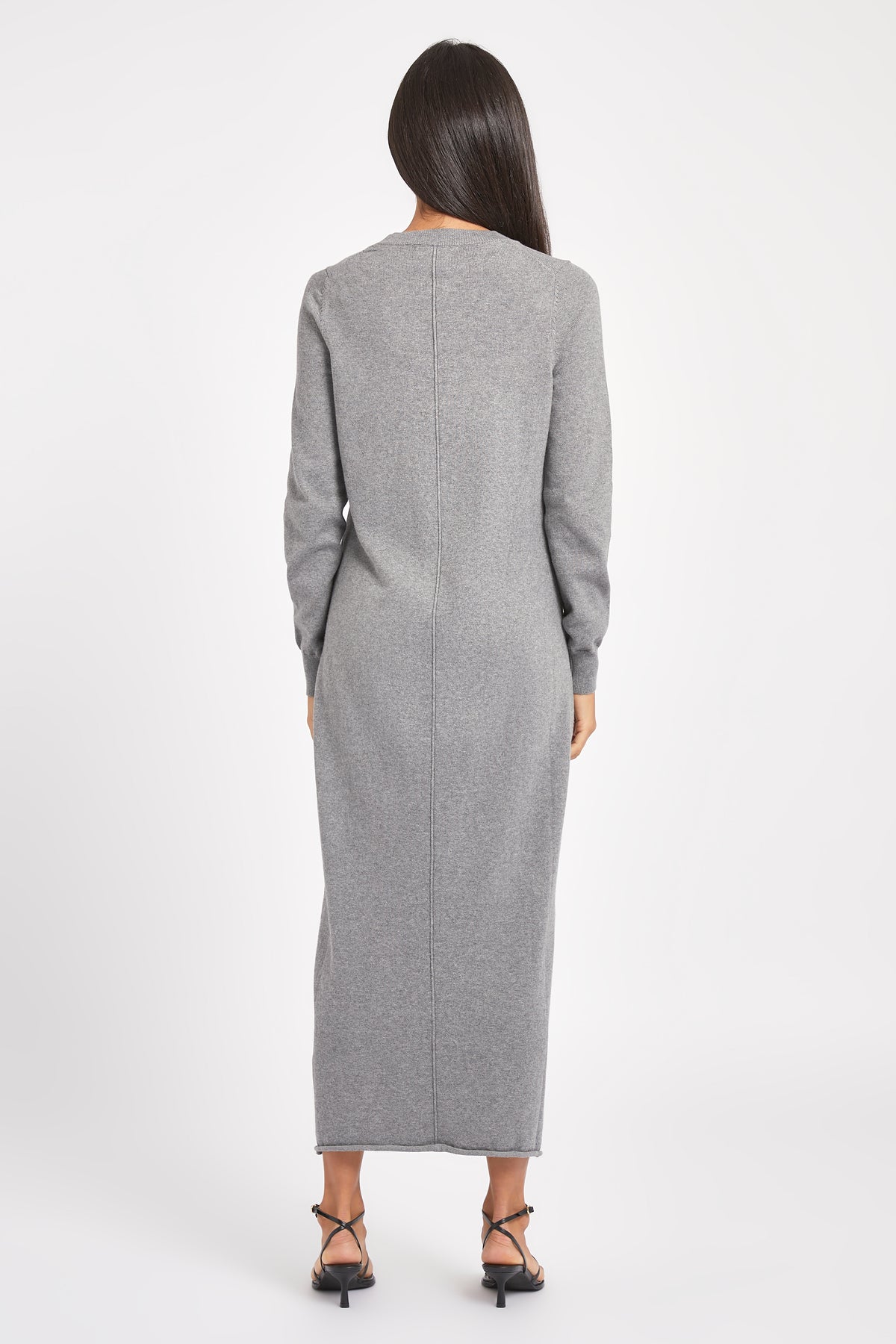 Cashmere Blend Column Maxi Dress - Charcoal