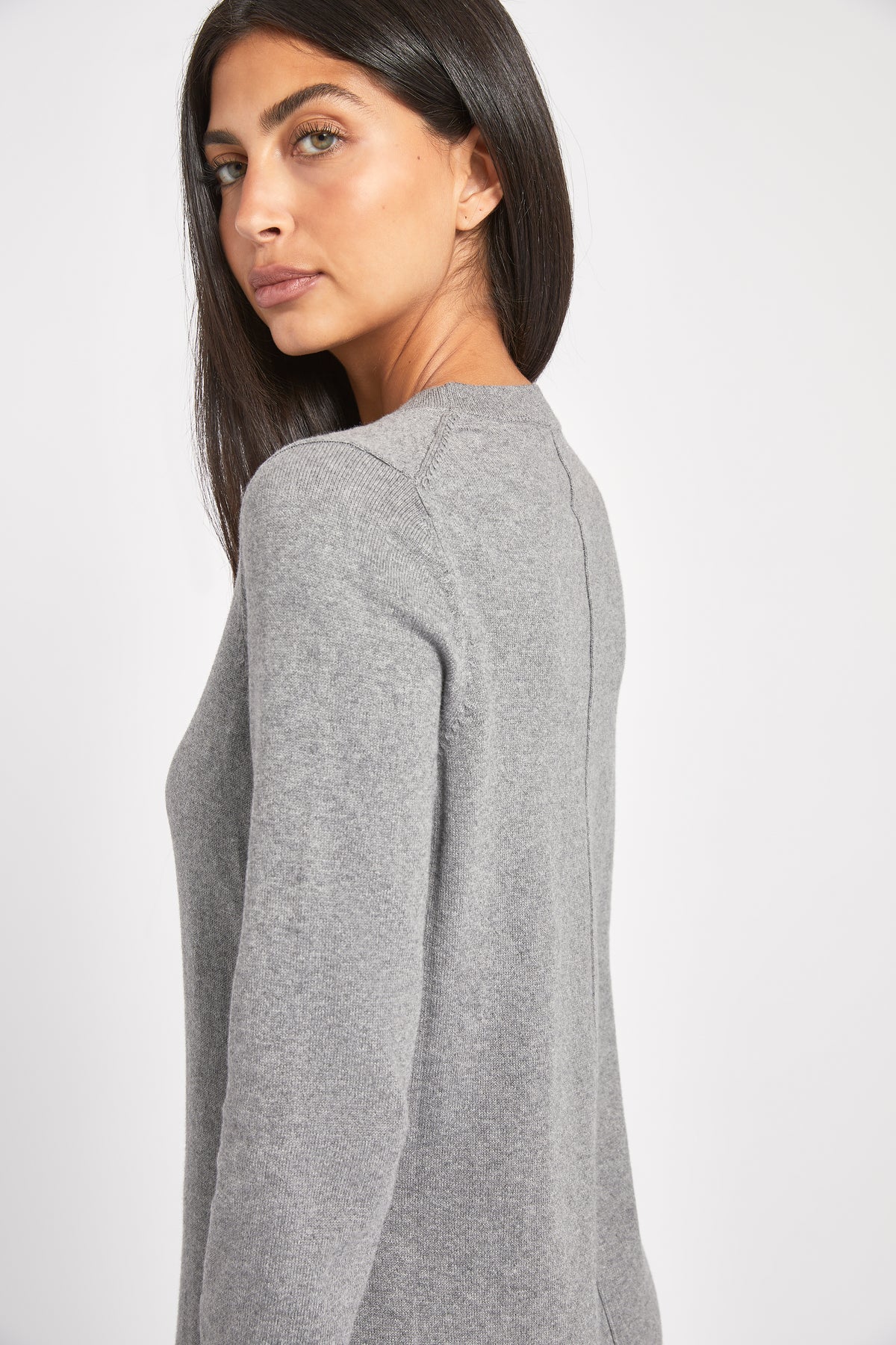 Cashmere Blend Column Maxi Dress - Charcoal