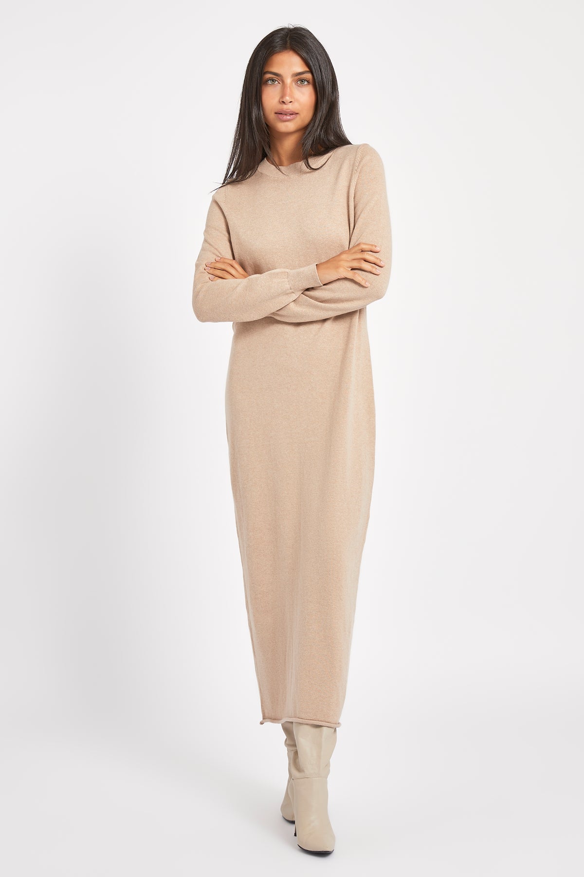 Cashmere Blend Column Maxi Dress - Birch