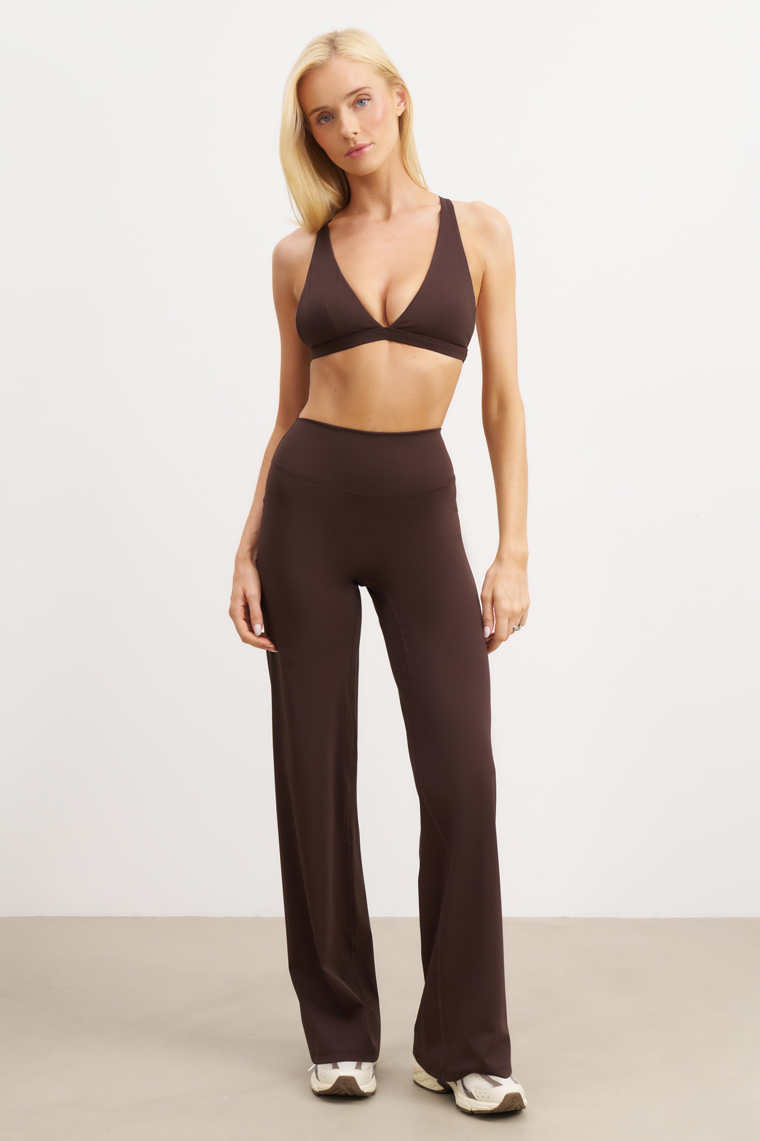 Base Sculpting Wide Leg Trousers - Carob
