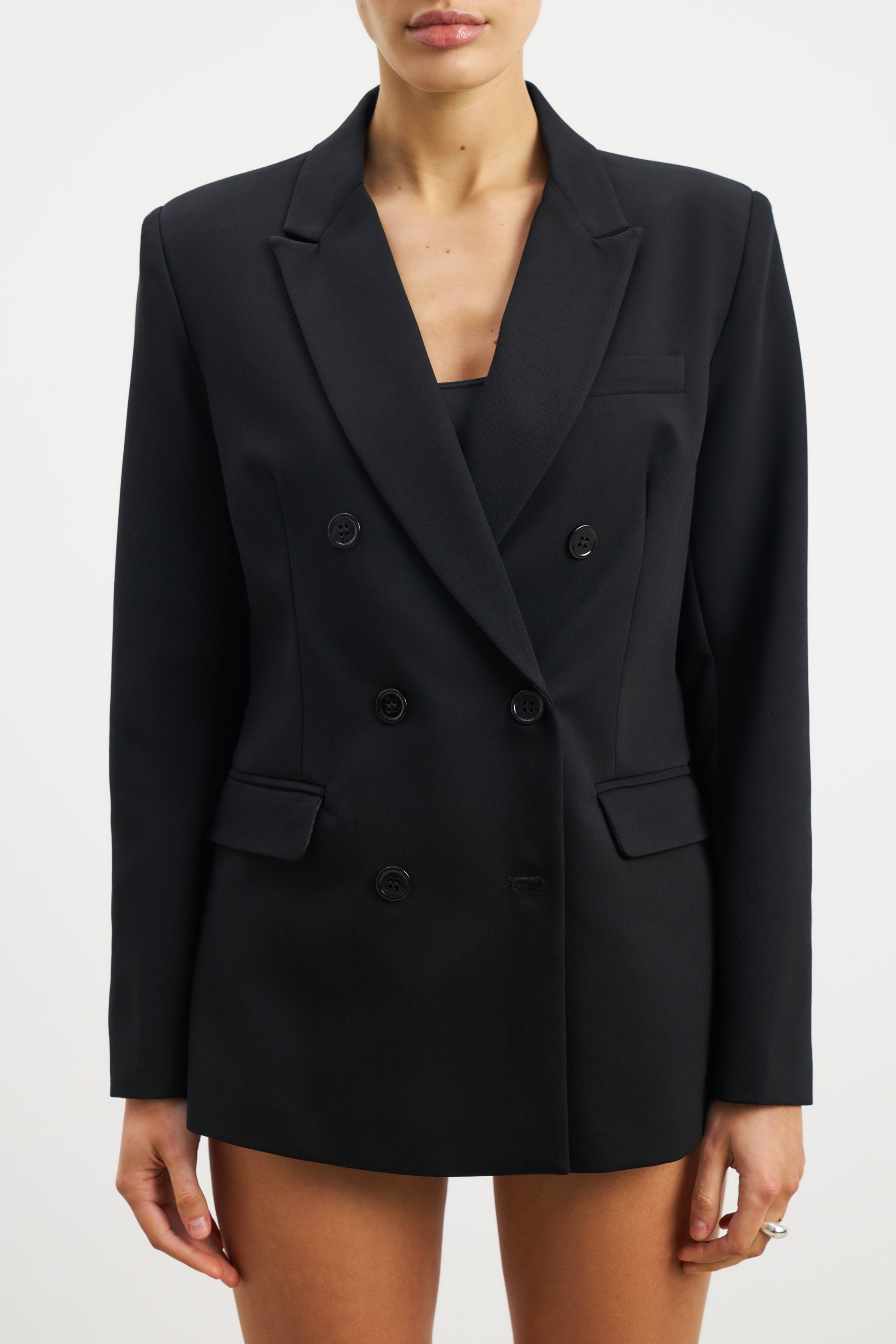 Formal Double Breasted Blazer - Black