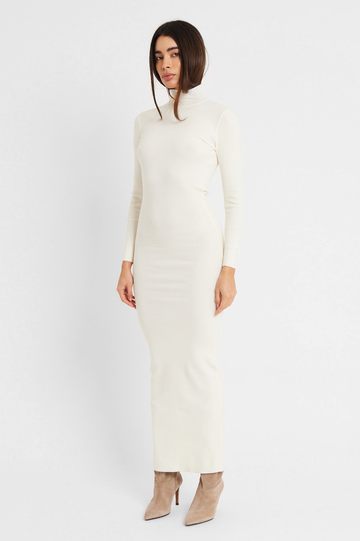 Fine Knit Maxi Dress - Cream