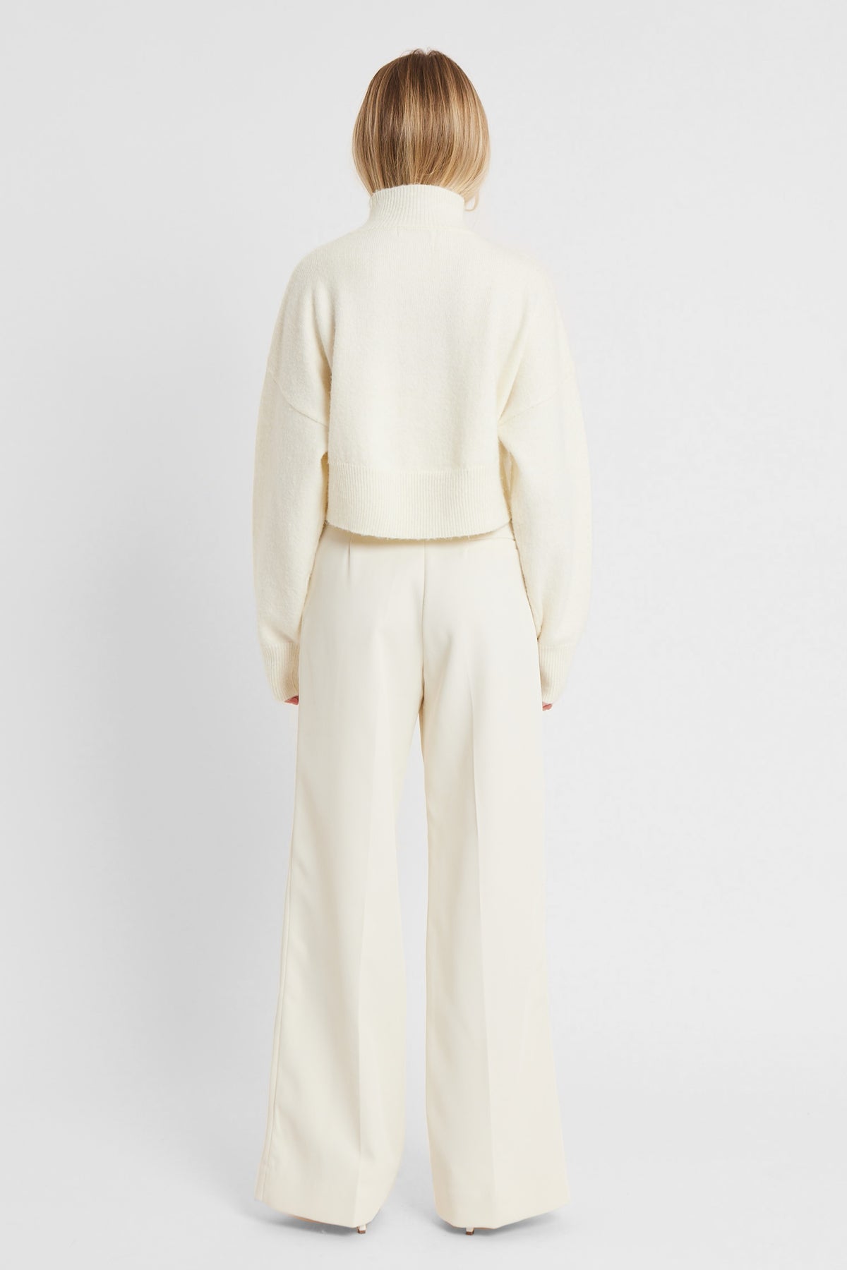 Soft Brushed High Neck Jumper - Cream