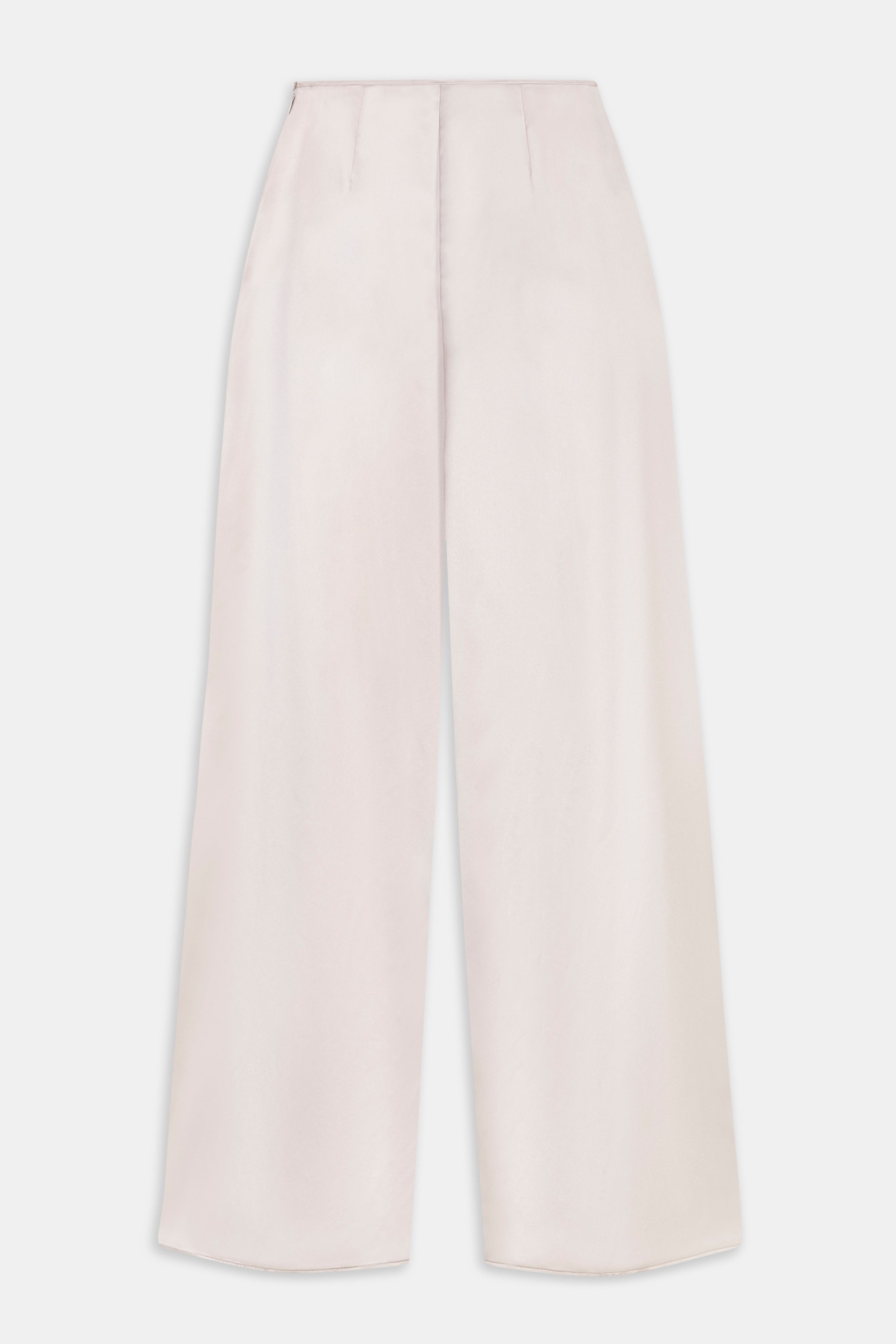 Formal Satin Ultra Wide Leg Trousers - Champagne