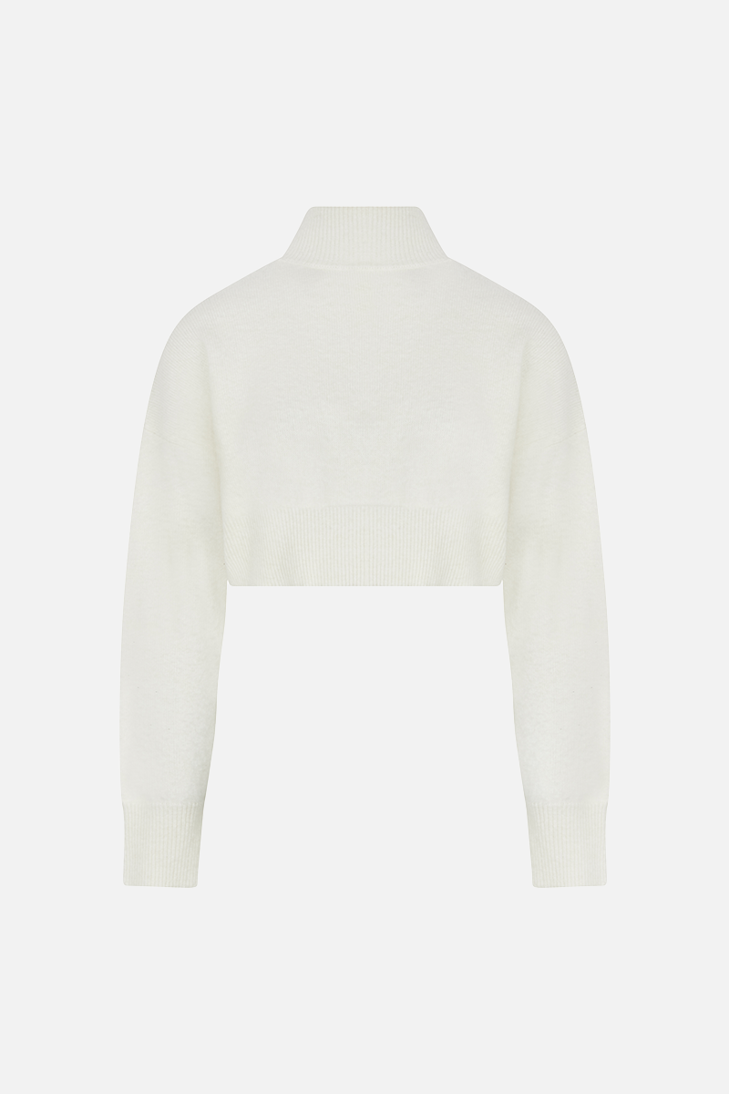 Soft Brushed High Neck Jumper - Cream