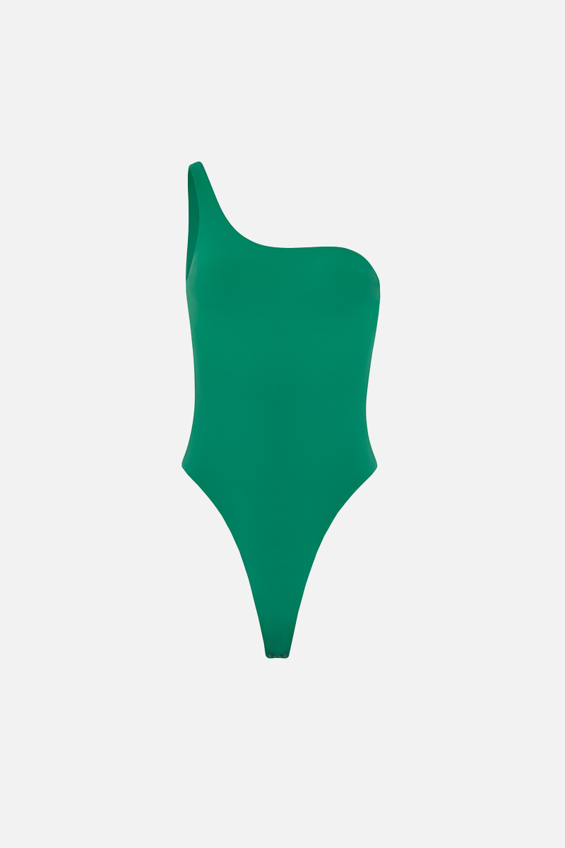 Asymmetric Bodysuit - Parakeet Green