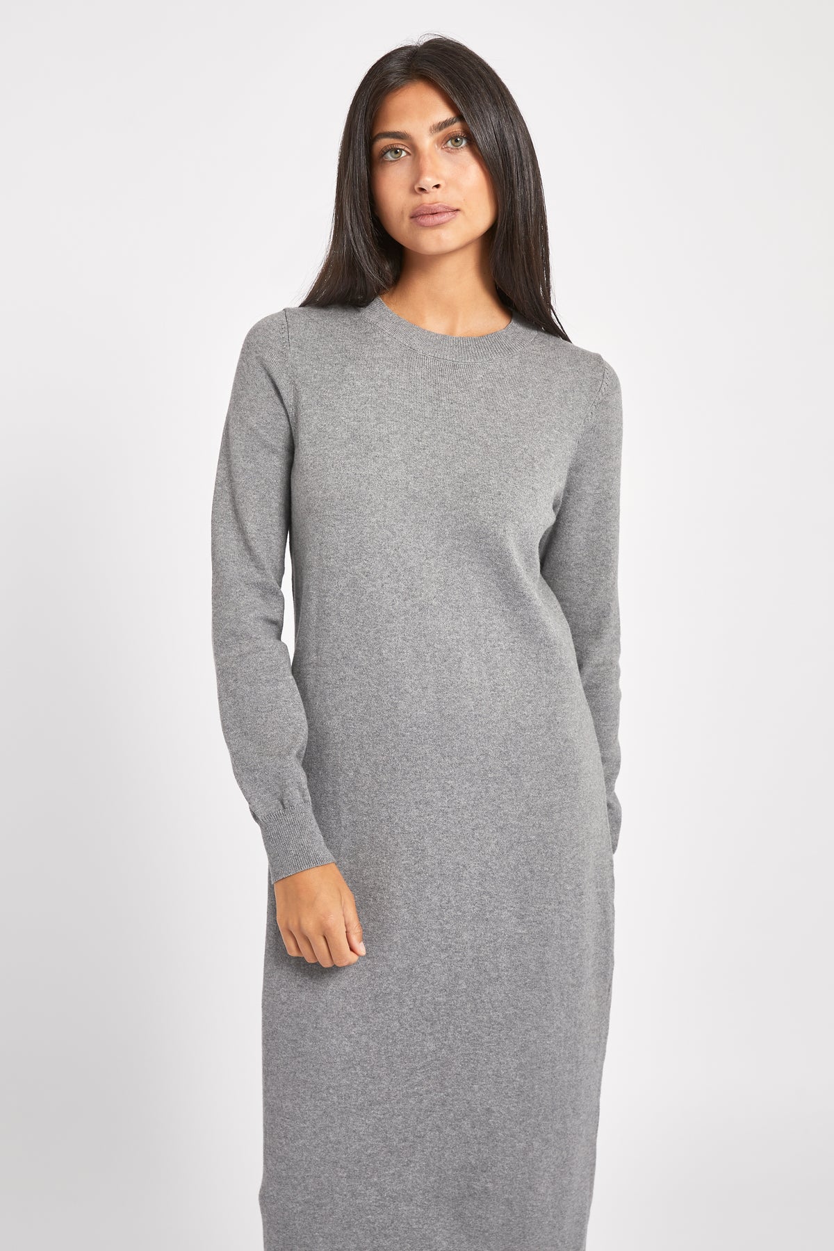 Cashmere Blend Column Maxi Dress - Charcoal